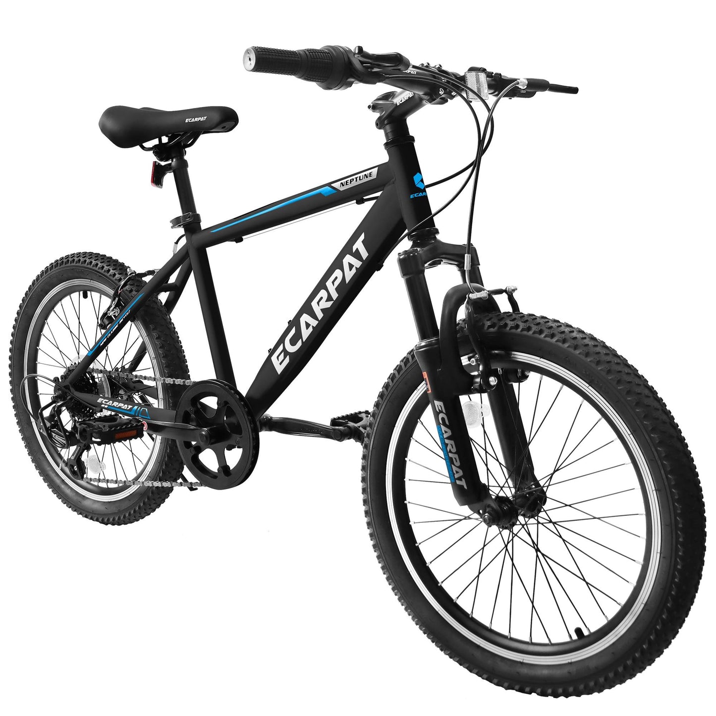 iRerts 20" Kids Bike for 8-12 Year Olds Boys Girls, Gears Shimano 7 Speed Mountain Bike for Kids, Children Bicycle with Adjustable Seat Saddle, Steel Frame Girls Boys Sports Bikes with V-Brake, Black