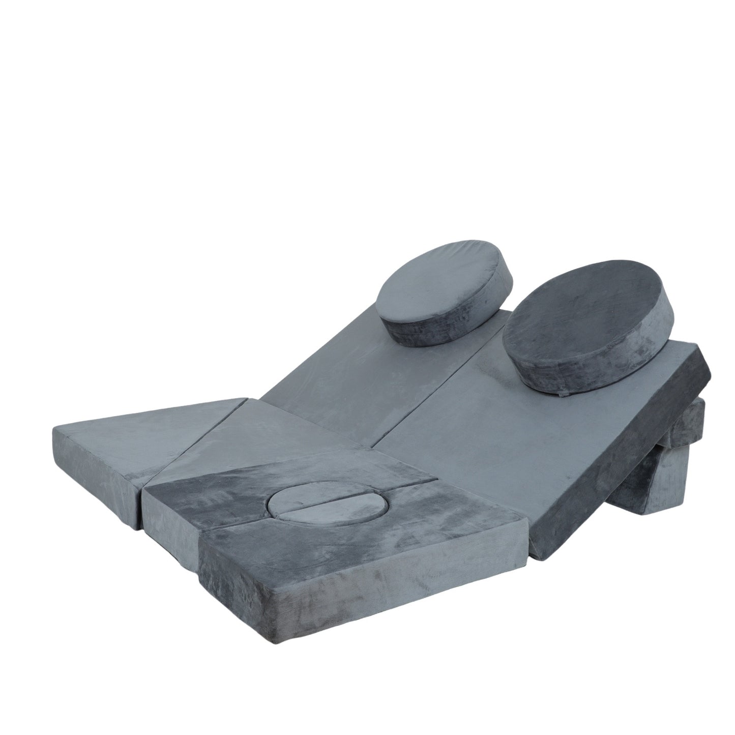 iRerts 14Pcs Modular Kids Play Couch, Convertible Nugget Couch for Kids Boys Girls, Kids Sofa Couch Floor Sofa for Children, Kids Couch Building Fort Foam Couch for Playroom Bedroom Nursery, Gray