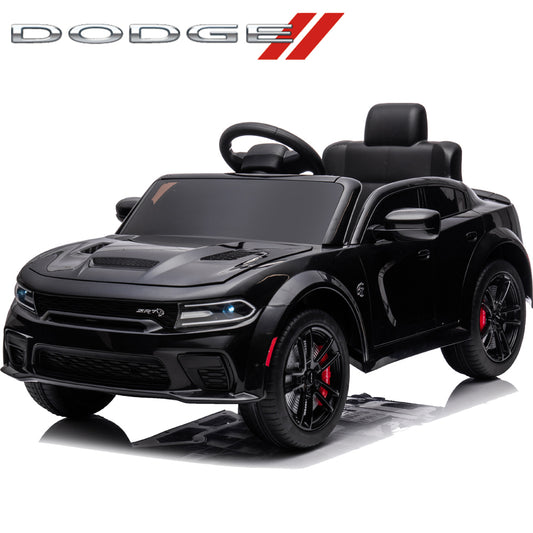 iRerts 12V Black Dodge Charger Ride On Cars with Remote Control,  Kids Ride on Toys with Bluetooth, Music, LED Light, USB, MP3, 4 Wheel Suspension, Electric Cars for Kids Boys Girls Birthday Gifts