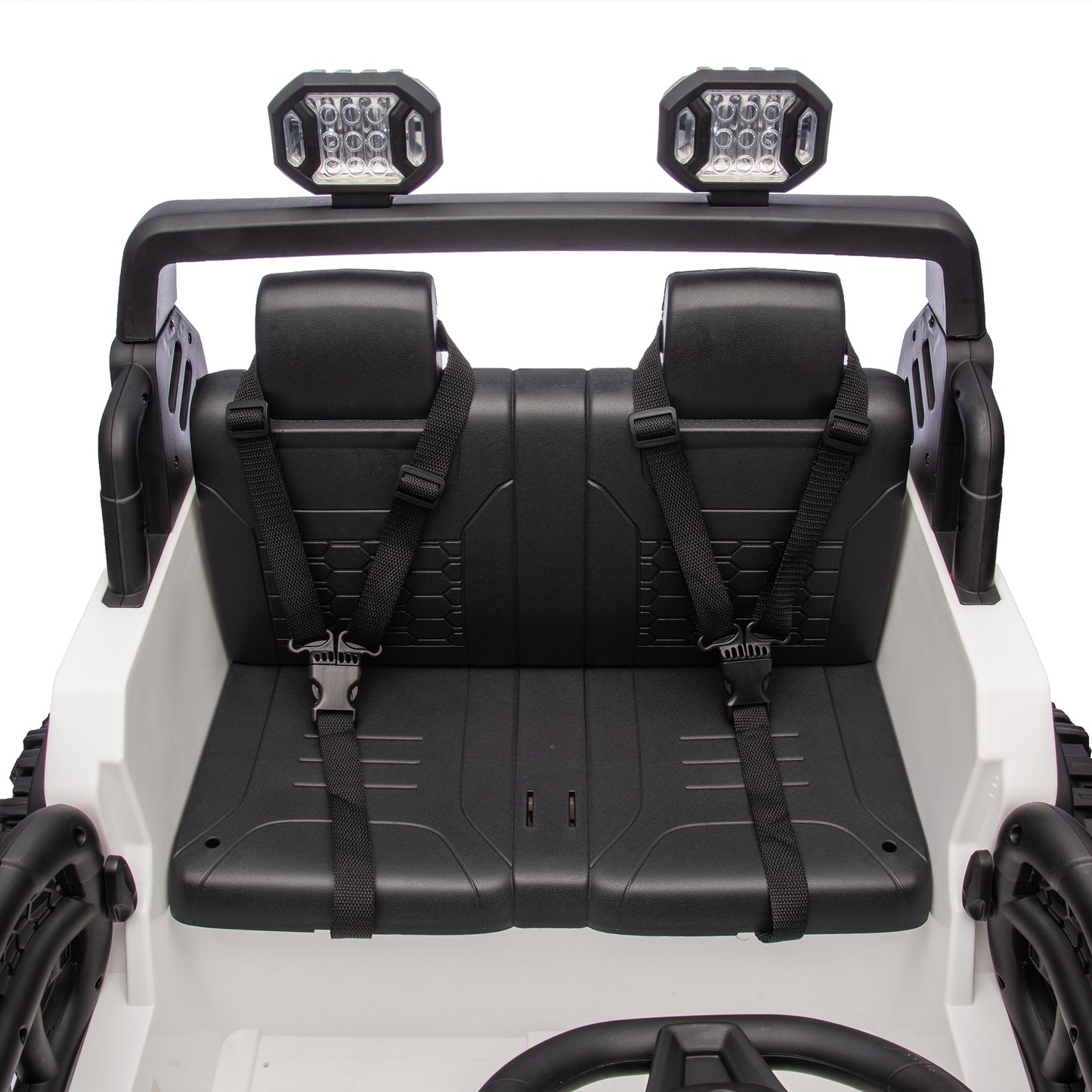 iRerts Ride on Toys for Kids 4-8, 24V 2 Seater Ride on Car with Remote Control, Powered Ride on Truck for Boys Girls Gifts, Kids Electric Vehicles with Bluetooth, USB/MP3, Light/Searchlight, White