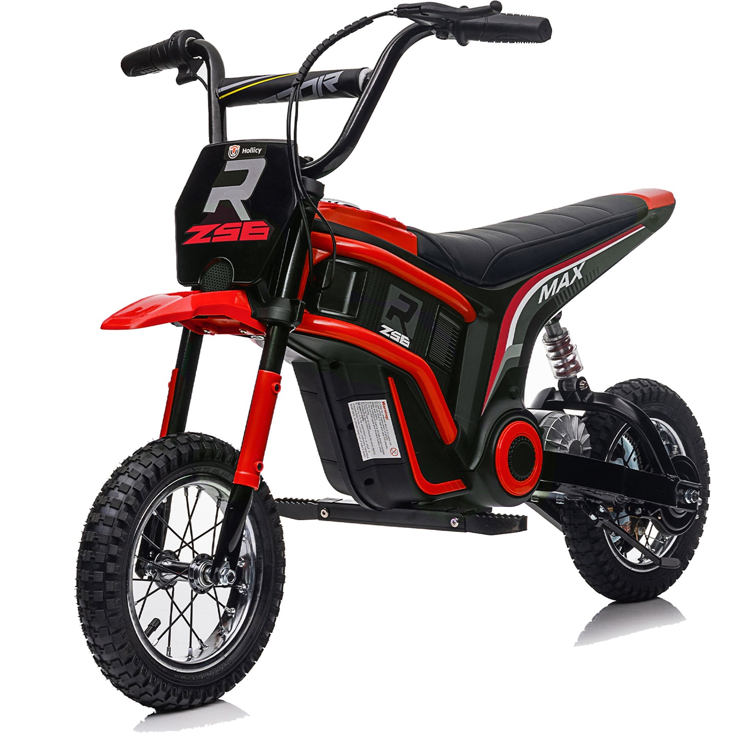 iRerts 24V Ride On Motocross Motorcycle, Kids Electric Dirt Bike for Boys 8-12, Kids Motorcycle with Dual Suspension, MP3 Player, Speeds up to 14.29MPH, Red