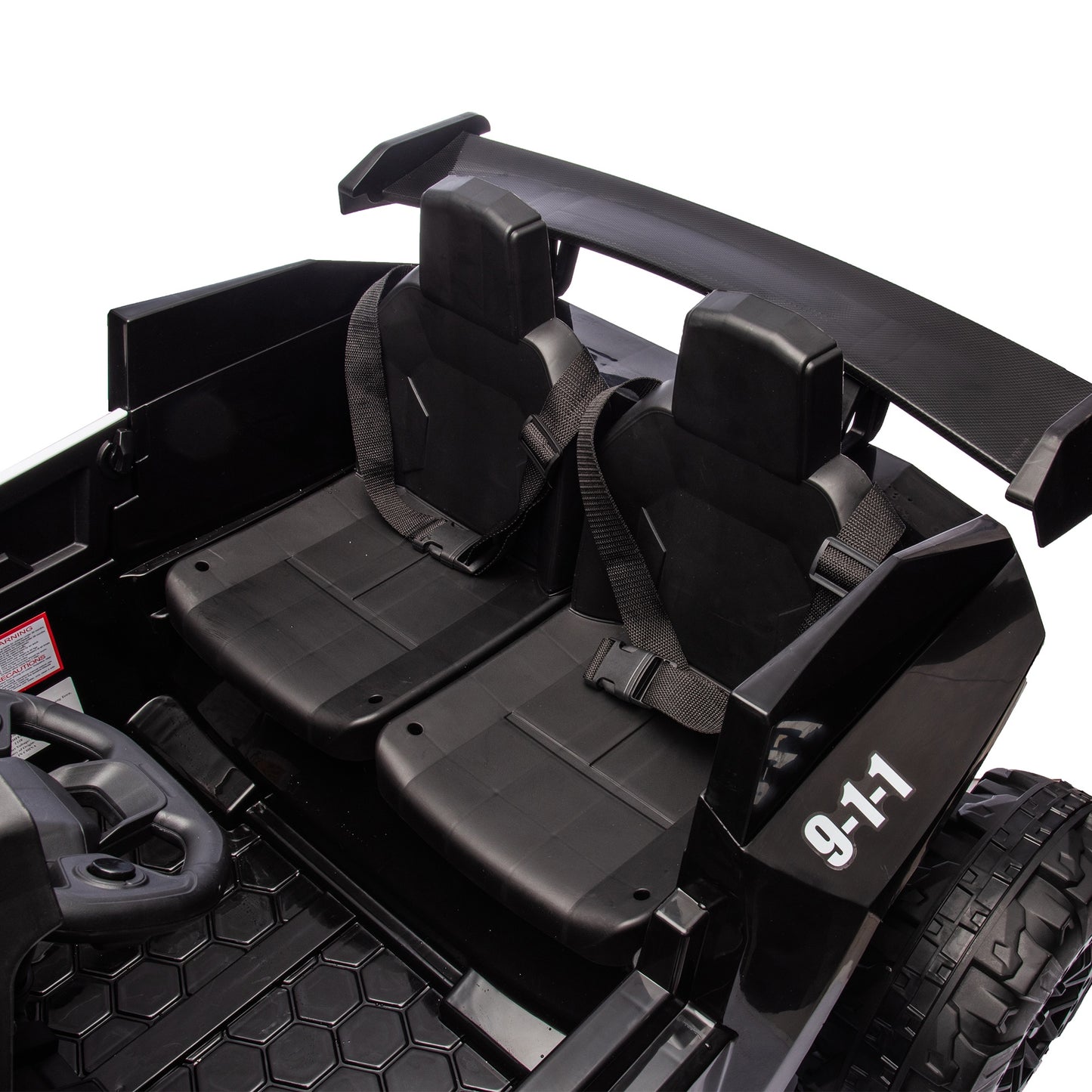 iRerts 24V Powered Ride on Cars, Ride on Toys for Big Kids Ages 3-8, Kids Police Car Electric Vehicles with Remote Control, Bluetooth, MP3/USB Ports, 4 Wheels Spring Suspension, Megaphone, Black