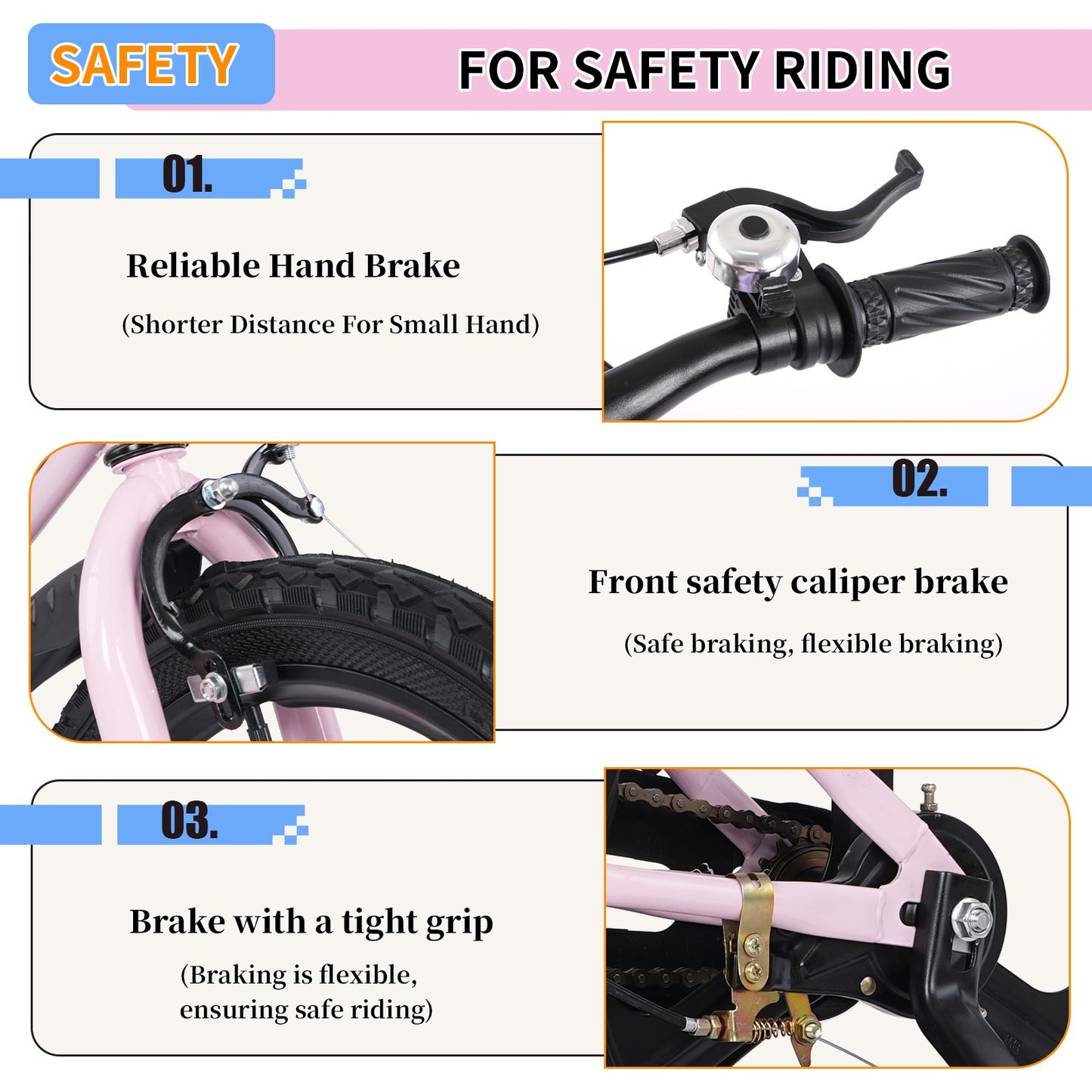 iRerts Kids Bike, 18 Inch Kids Bicycle for Boys Girls Ages 3-7, Toddlers Bike with Water Bottle Holder, Training Wheels with Night Glow, Adjustable Seat, Pink