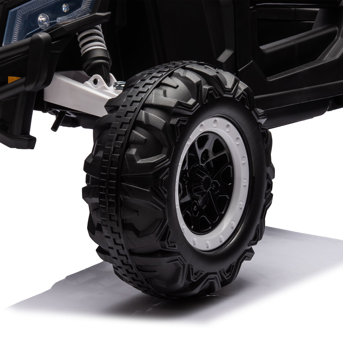 iRerts White 12V Battery Powered Ride on UTV Cars for Boys Girls, Kids Ride on Toys with Remote Control, Music, LED Light, USB, Bluetooth, 4 Wheels Kids Electric Vehicle for Christmas Birthday Gifts