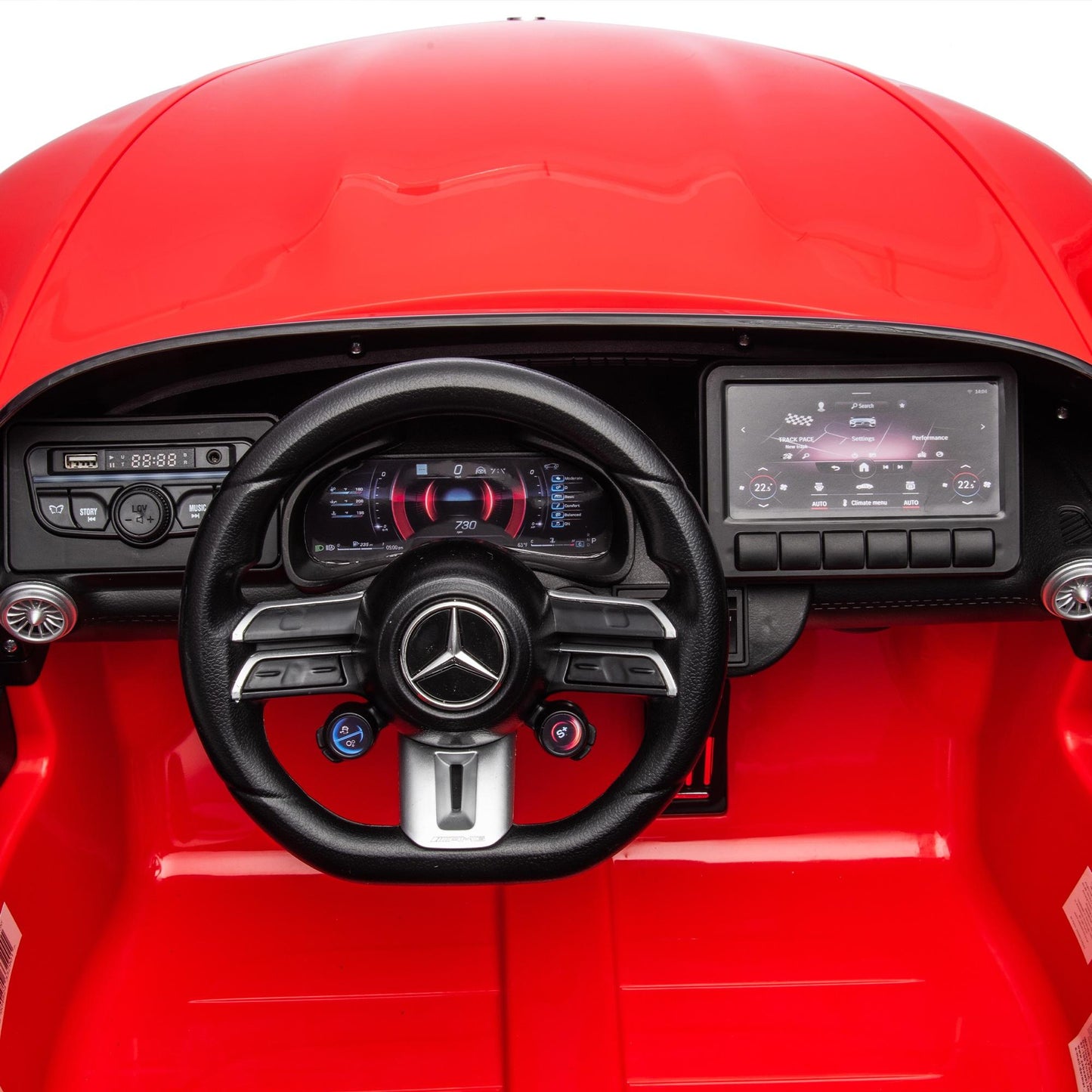 iRerts Red 24V Mercedes Benz SL63 Powered Ride On Cars with Remote Control, 4 Wheels Electric Car for Kids with Bluetooth, Music, USB, LED Light, Ride on Toys for Kids 3-8 Ages Boys Girls Gifts