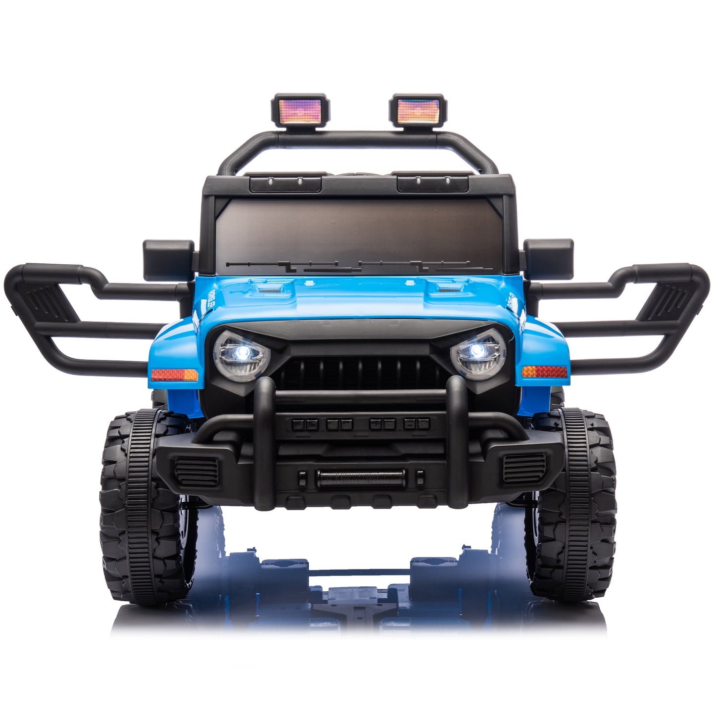 iRerts 12V Ride on Cars with Remote Control, Electric Cars for Kids Boys Girls 3-6 Ages, Powered Ride on Toys Truck with Bluetooth, Music, MP3/USB Port, Detachable Steering Wheel, Blue