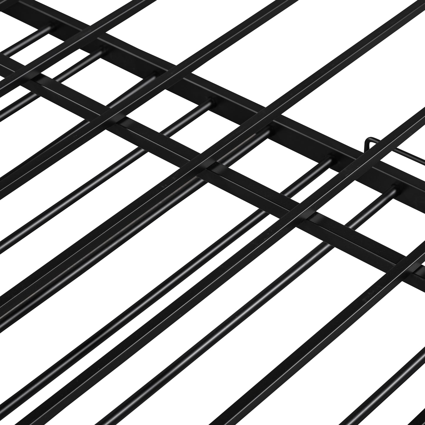 Full Size Metal Platform Bed Frame with Twin Size Trundle, Full Size Bed Frame with Upholstered Headboard, USB Ports, Steel Slat Support, Full Bed Frame No Box Spring Needed for Bedroom, Black
