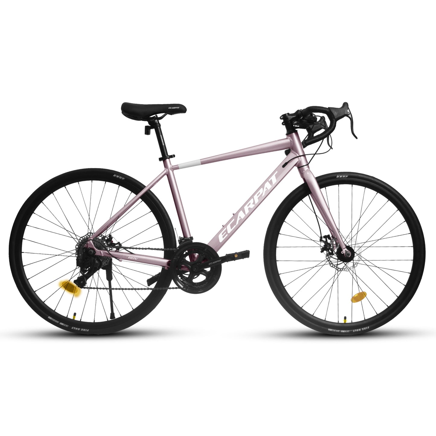 iRerts 700C Road Bike, 16 Speed Outdoor Bike for Men Women, Road Commuter Bike with Disc Brakes, Aluminum Frame, Lightweight Racing Bike Adult Bicycle M Size, Pink