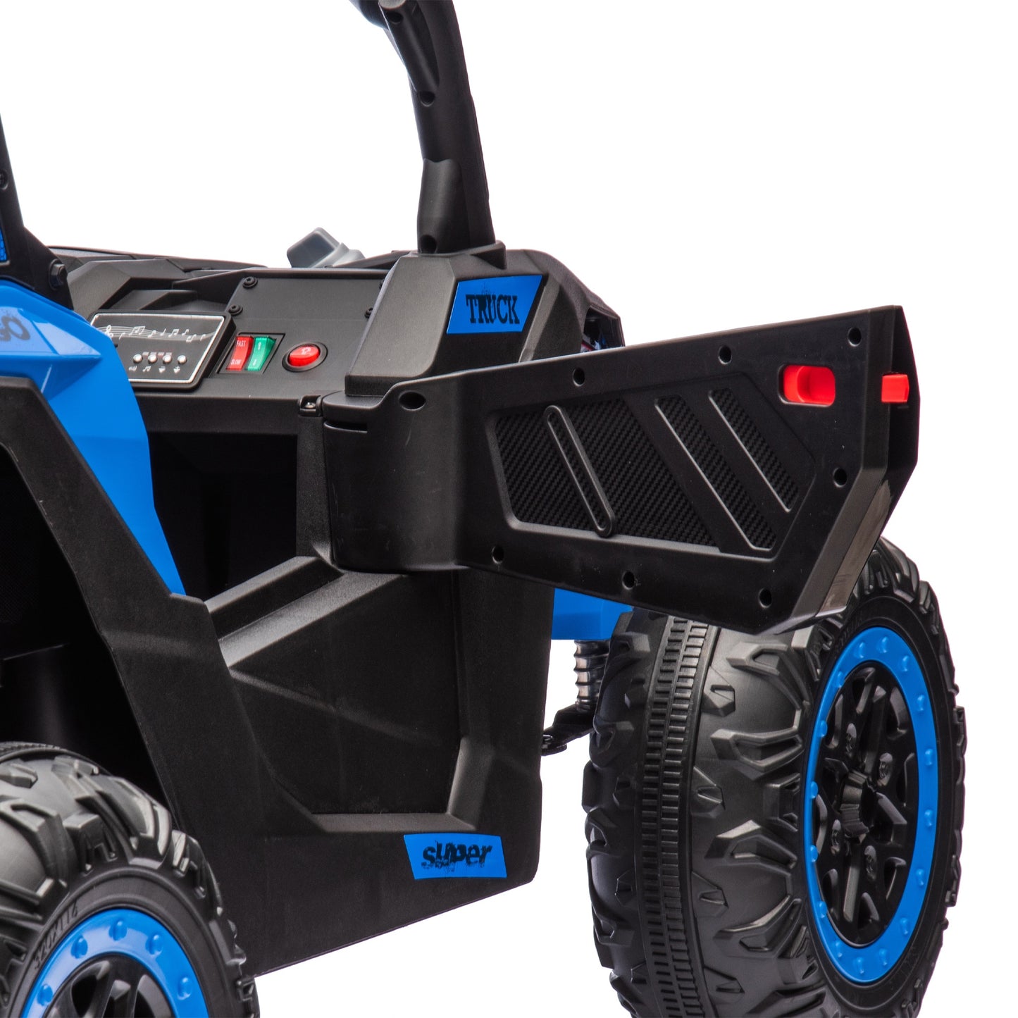 iRerts 2 Seater Ride on Car, 24V Powered Ride on Toys UTV with Remote Control, LED Lights, Bluetooth Music, 3 Speeds, Storage Space, Electric Vehicle for Kids Boys Girls Ages 3-8 Gifts, Blue
