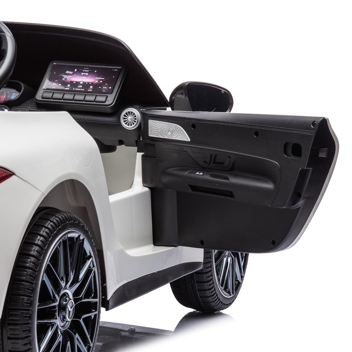 iRerts White 24V Mercedes Benz SL63 Powered Ride On Cars with Remote Control, 4 Wheels Electric Car for Kids with Bluetooth, Music, USB, LED Light, Ride on Toys for Kids 3-8 Ages Boys Girls Gifts