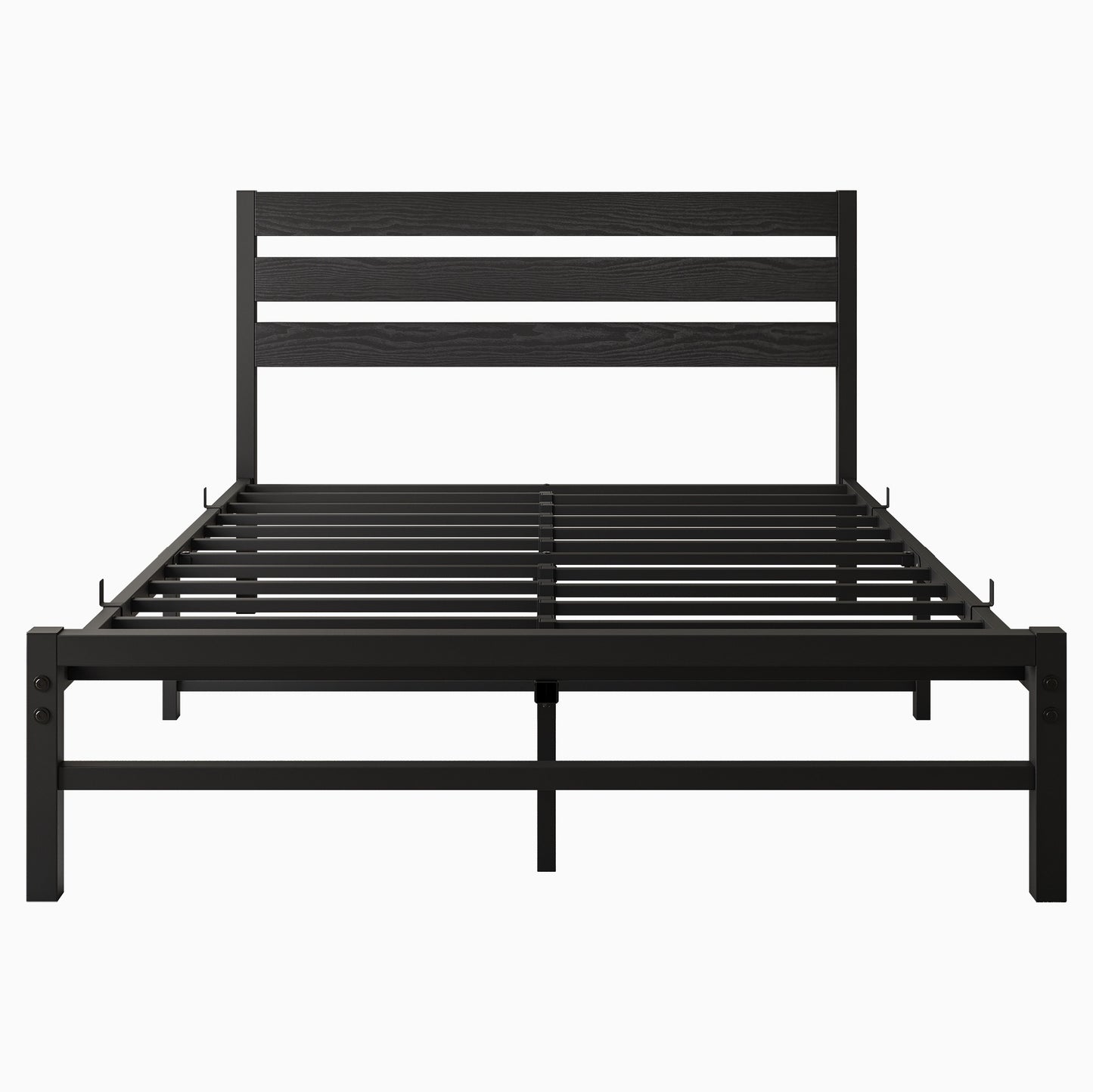 iRerts Full Bed Frame with Headboard, Metal Platform Bed Frame No Box Spring Needed, Bed Frame Full Size with Metal Support,  Noise-Free, Under Bed Storage, Easy Assembly, Black