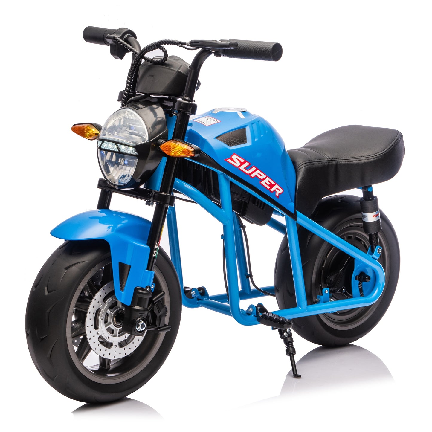 iRerts 24V Ride on Toys for Big Kids, Electric Ride on XL Muscle Motorcycle, Kids Electric Motorcycle for Boys Girls Ages 6+, Kids Motorcycle with Music, LED Light, Dual Suspension, 11.18 MPH, Blue