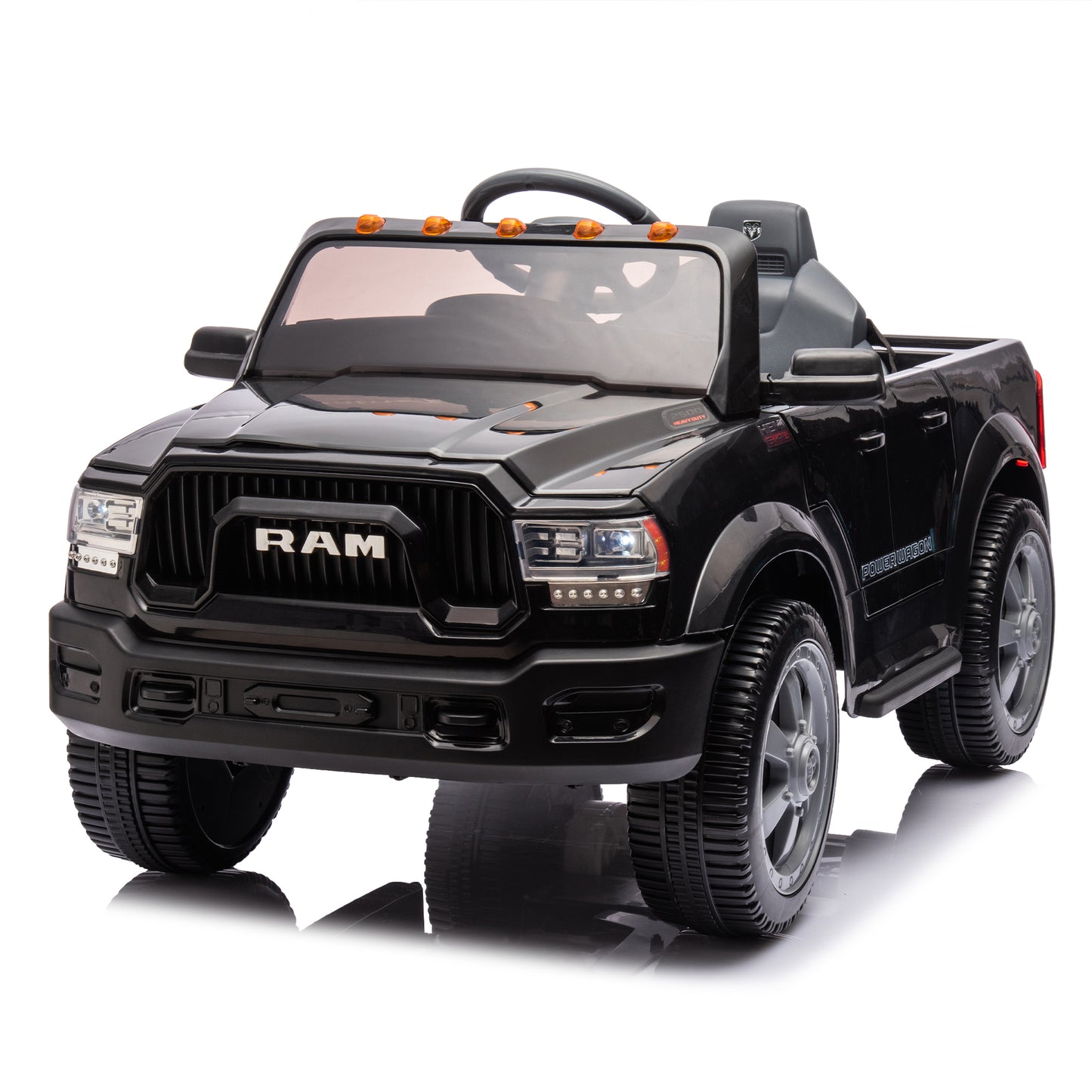 Licensed Dodge RAM 2500 12V Ride On Cars with Remote Control, Kids Electric Ride on Pickup Truck with Music, MP3/USB Port, Cup Holder, Back Storage, Electric Cars for Kids Boys Girls 3-6 Ages, Black