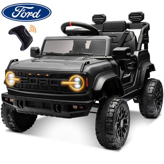 12V Powered Ride on Car Toy, Ford Bronco Raptor Kids Electric Vehicle Car with Parent Remote, Battery Powered Ride on Truck for Boys Girls w/ Rear Wheel Suspension, Bluetooth