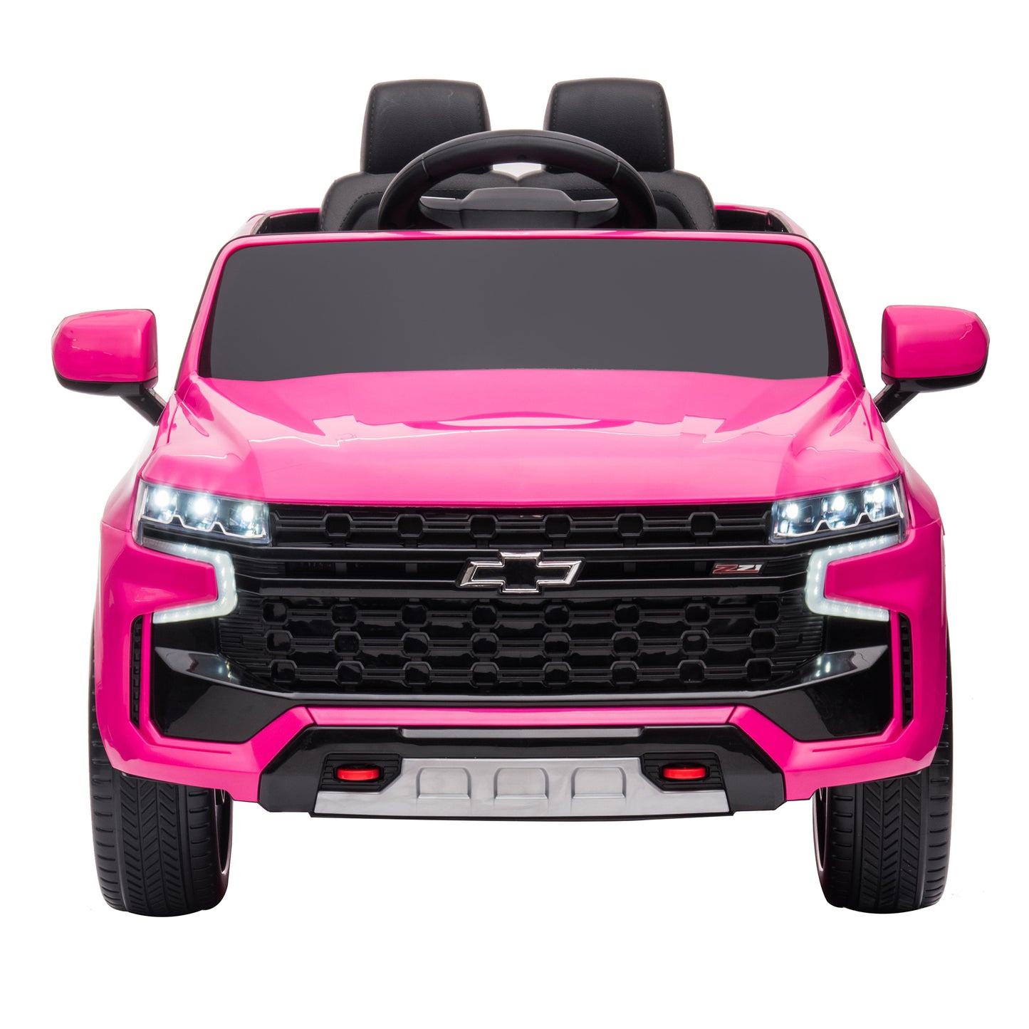 iRerts 12V Battery Powered Ride on Cars with Remote Control, Licensed Chevrolet Tahoe Kids Electric Cars for 3-6 Ages Kids Gift, Ride On Toy with Bluetooth, Music, MP3/USB/AUX Port, LED Light, Pink