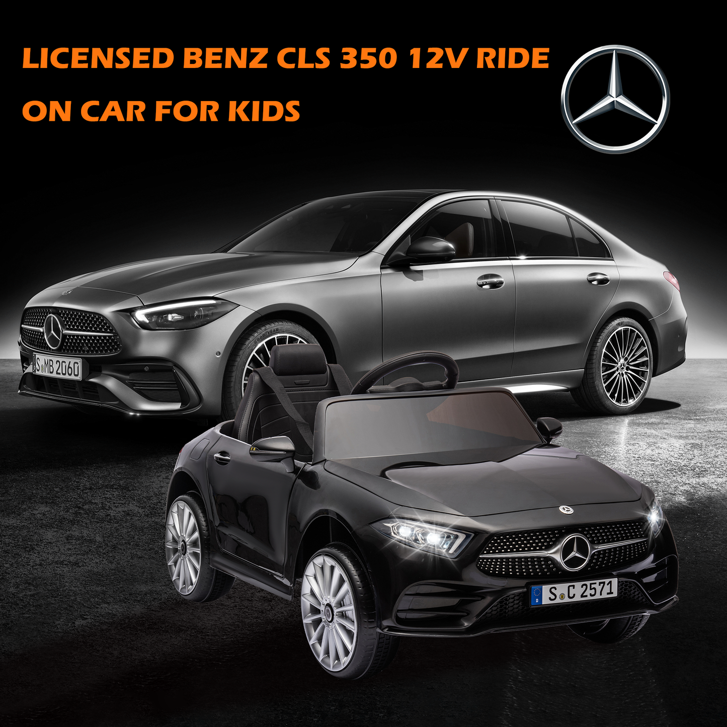 iRerts 12V Electric Ride On Cars for Boys Girls, Battery Powered Ride on Toys for Toddlers with Music, USB/AUX/SD Ports, LED Light, 4 Wheel Suspension, Electric Car for Kids 3-6 Years Old Gifts, Black