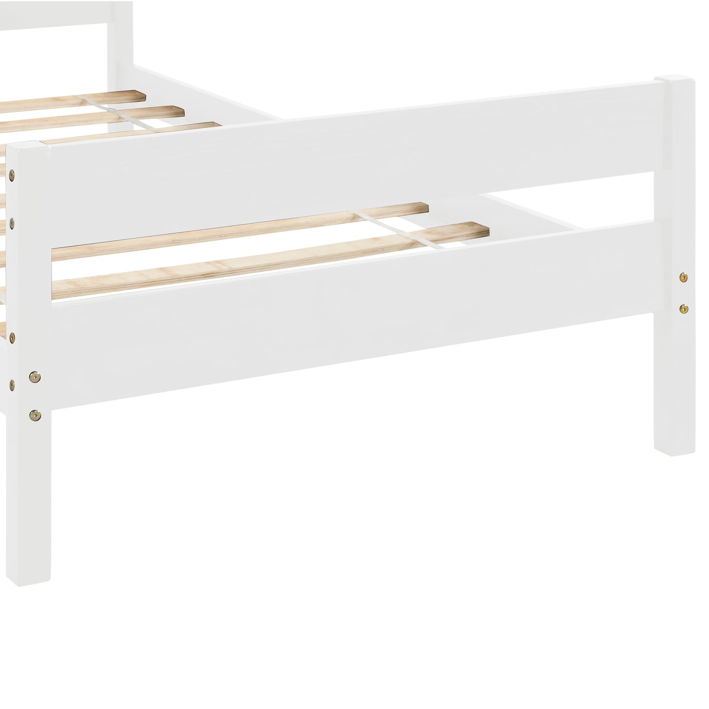 iRerts Twin Platform Bed Frame with Headboard and Footboard, Wood Twin Size Bed Frame, Modern Platform Bed Frame Twin Size with Wood Slat Support, No Box Spring Needed, White