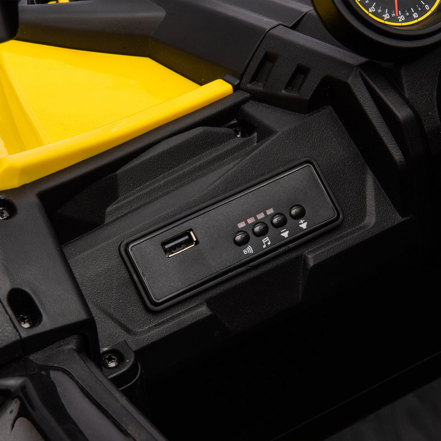 iRerts Yellow 12V Battery Powered Ride on UTV Cars for Boys Girls, Kids Ride on Toys with Remote Control, Music, LED Light, USB, Bluetooth, 4 Wheels Kids Electric Vehicle for Christmas Birthday Gifts