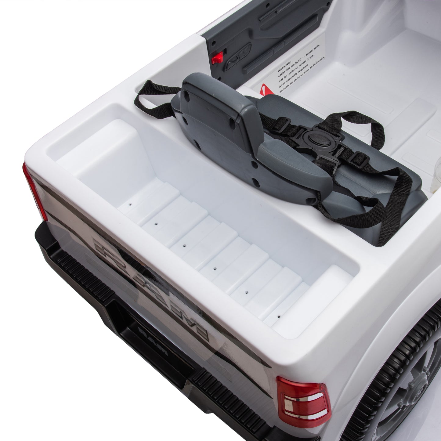 Licensed Dodge RAM 2500 12V Ride On Cars with Remote Control, Kids Electric Ride on Pickup Truck with Music, MP3/USB Port, Cup Holder, Back Storage, Electric Cars for Kids Boys Girls 3-6 Ages, White
