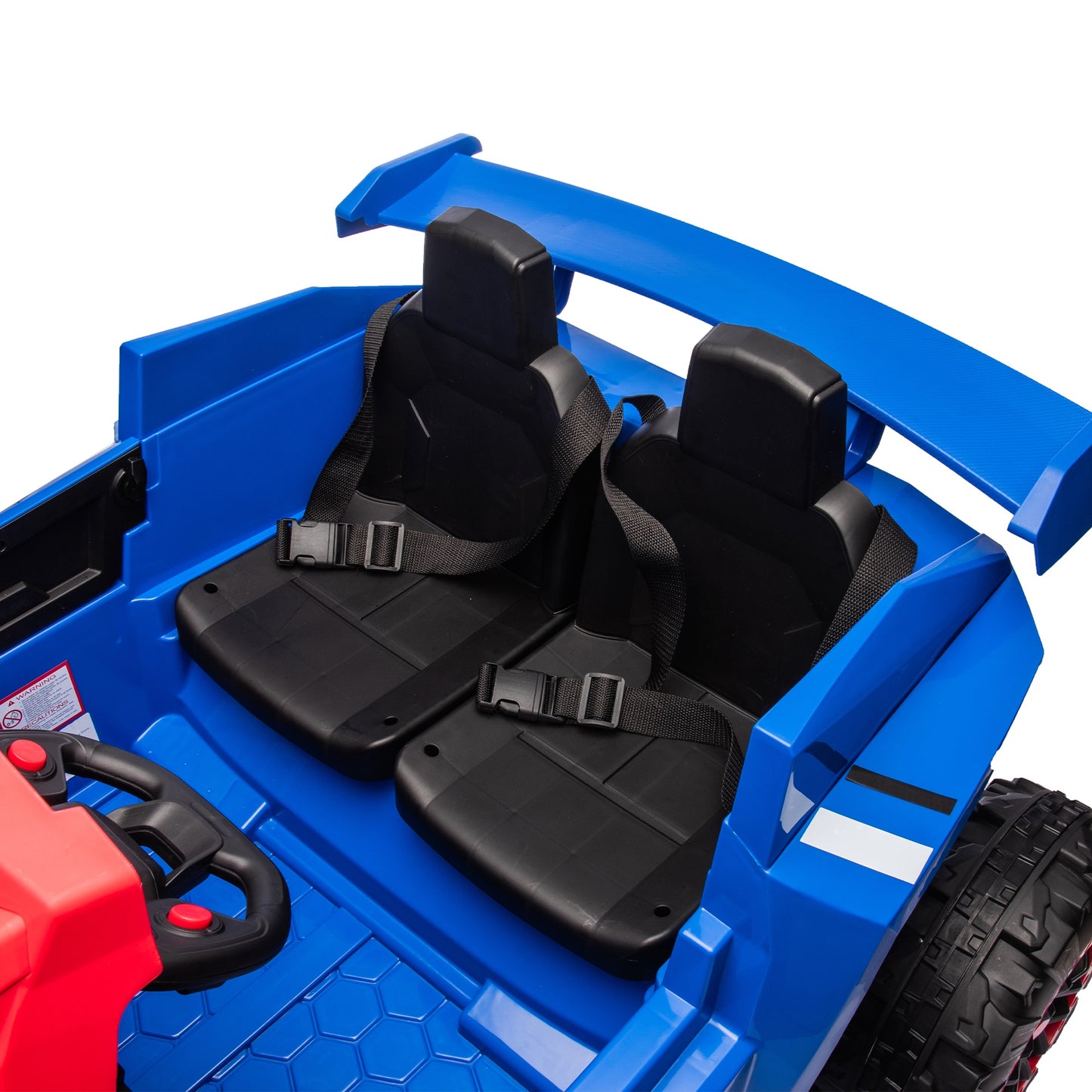 iRerts 24V Powered Ride on Cars, Ride on Toys for Big Kids Boys Girls Ages 3-8, Kids Car Electric Vehicles with Remote Control, Bluetooth, MP3/USB Ports, 4 Wheels Spring Suspension, Blue+Red