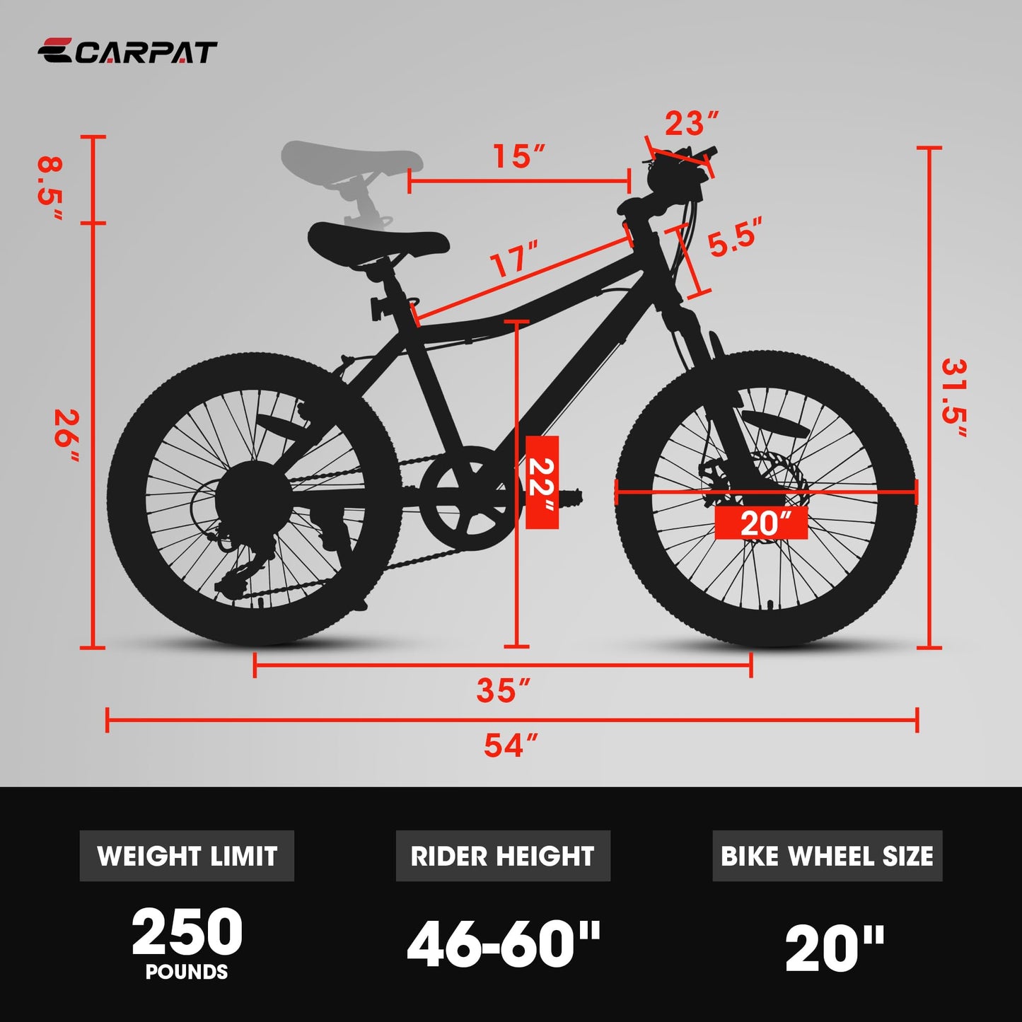 iRerts Mountain Bike for Boys Girls, 20'' Kids Mountain Bike with 7 Speed, Front Suspension, Disc Brake, Kids Bike for 8-12 Years Old, Teenager Children Kids Bicycles, Pink