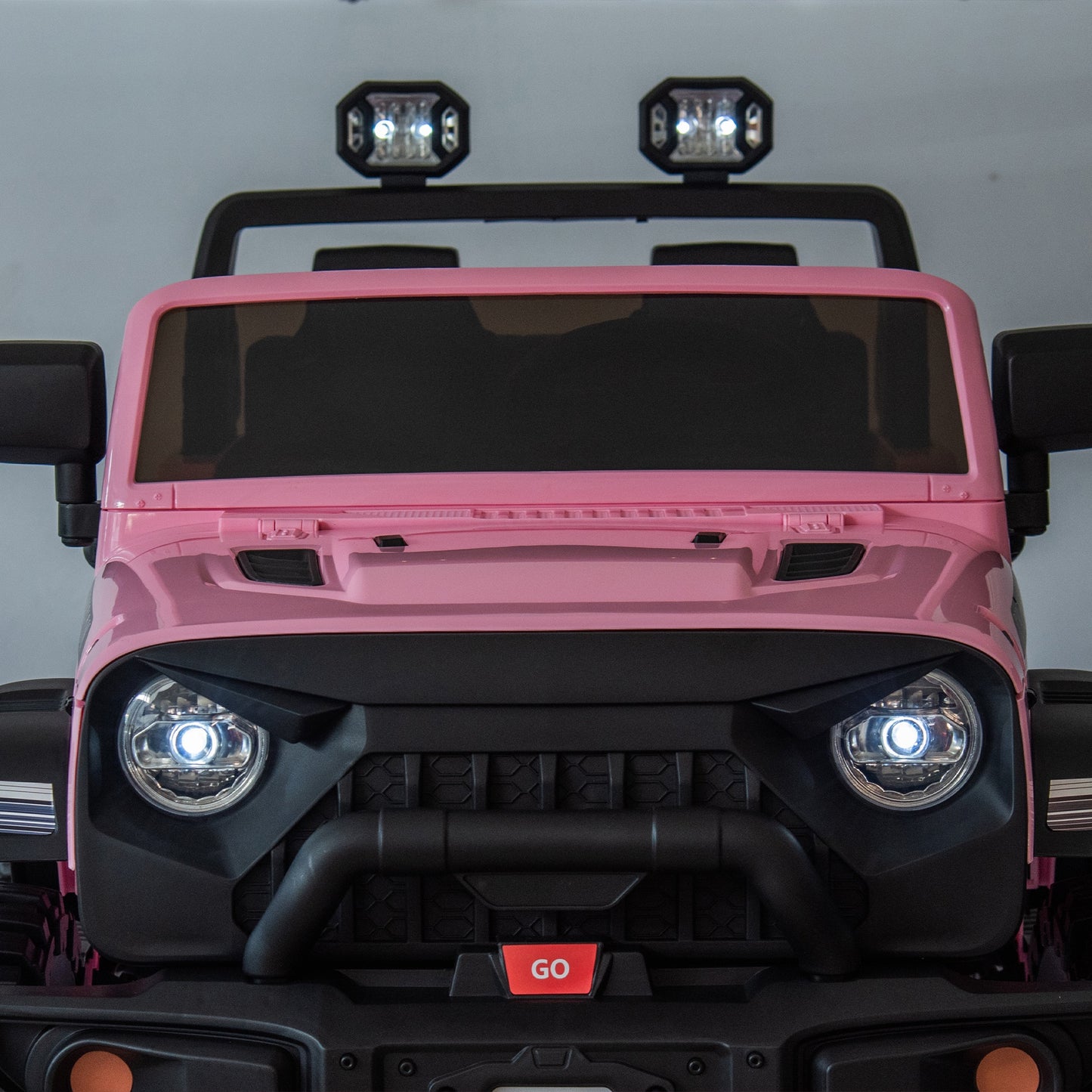 iRerts Ride on Toys for Kids 4-8, 24V 2 Seater Ride on Car with Remote Control, Powered Ride on Truck for Boys Girls Gifts, Kids Electric Vehicles with Bluetooth, USB/MP3, Light/Searchlight, Pink