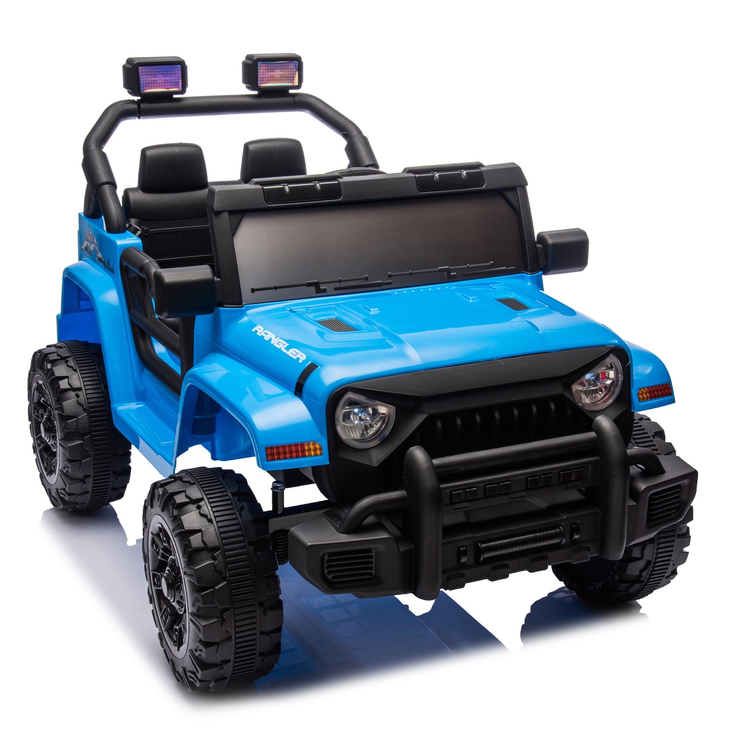 iRerts 12V Ride on Cars with Remote Control, Electric Cars for Kids Boys Girls 3-6 Ages, Powered Ride on Toys Truck with Bluetooth, Music, MP3/USB Port, Detachable Steering Wheel, Blue