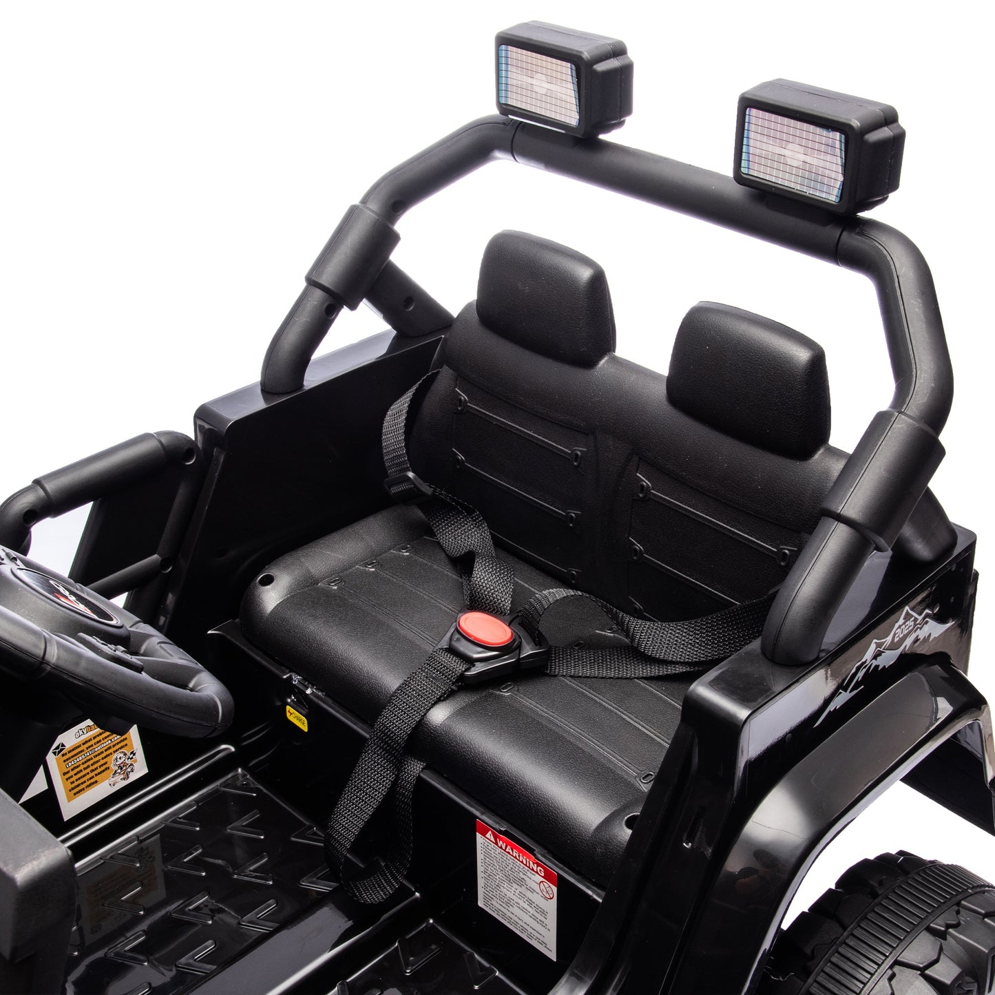 iRerts 12V Ride on Cars with Remote Control, Electric Cars for Kids Boys Girls 3-6 Ages, Powered Ride on Toys Truck with Bluetooth, Music, MP3/USB Port, Detachable Steering Wheel, Black