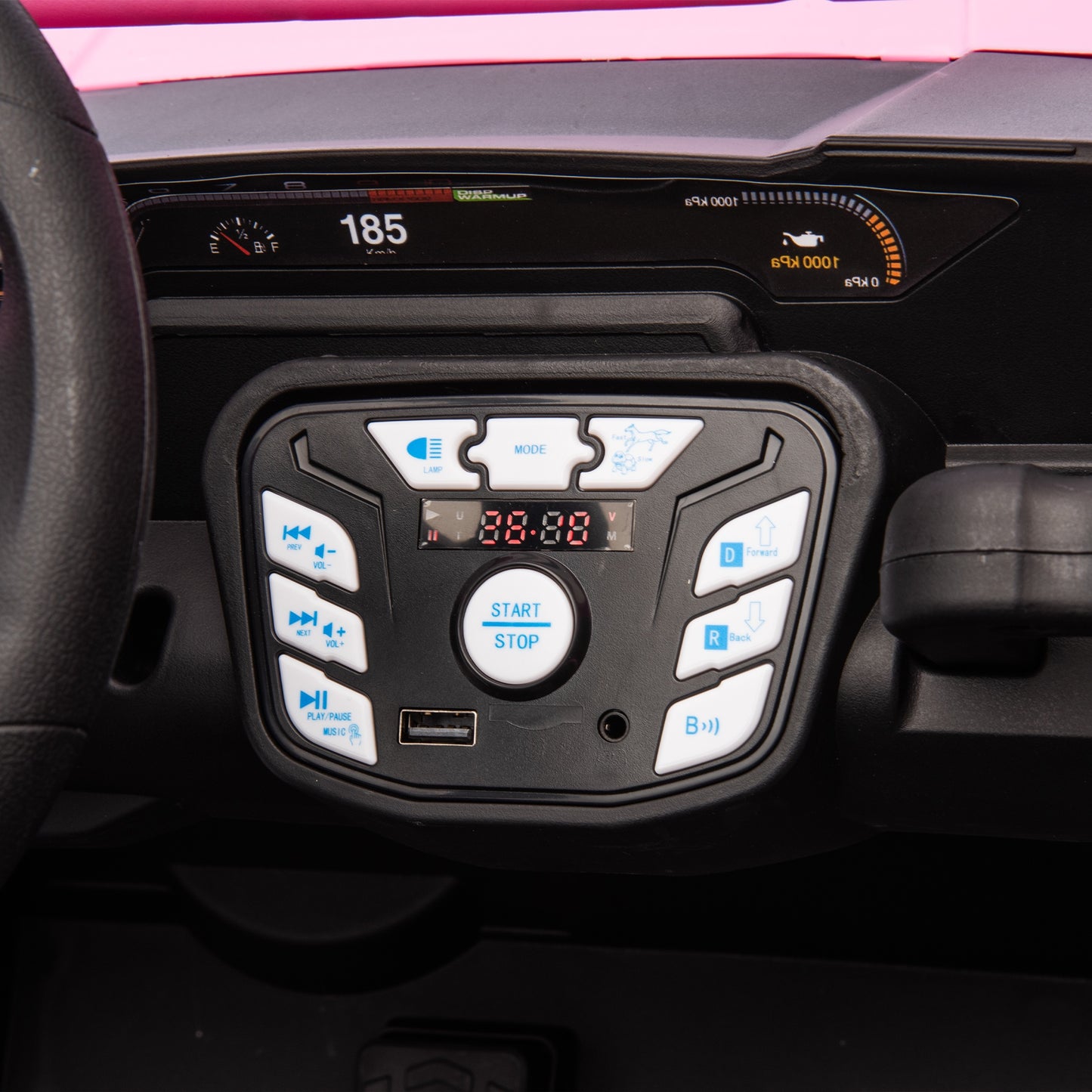 iRerts 2 Seater Ride on Car for Kids, 24 Volt Ride on Toys for Boys Girls Gifts, Powered Ride on UTV Electric Vehicle with Remote Control, Bluetooth, MP3/USB Ports, 4 Wheel Spring Suspension, Pink