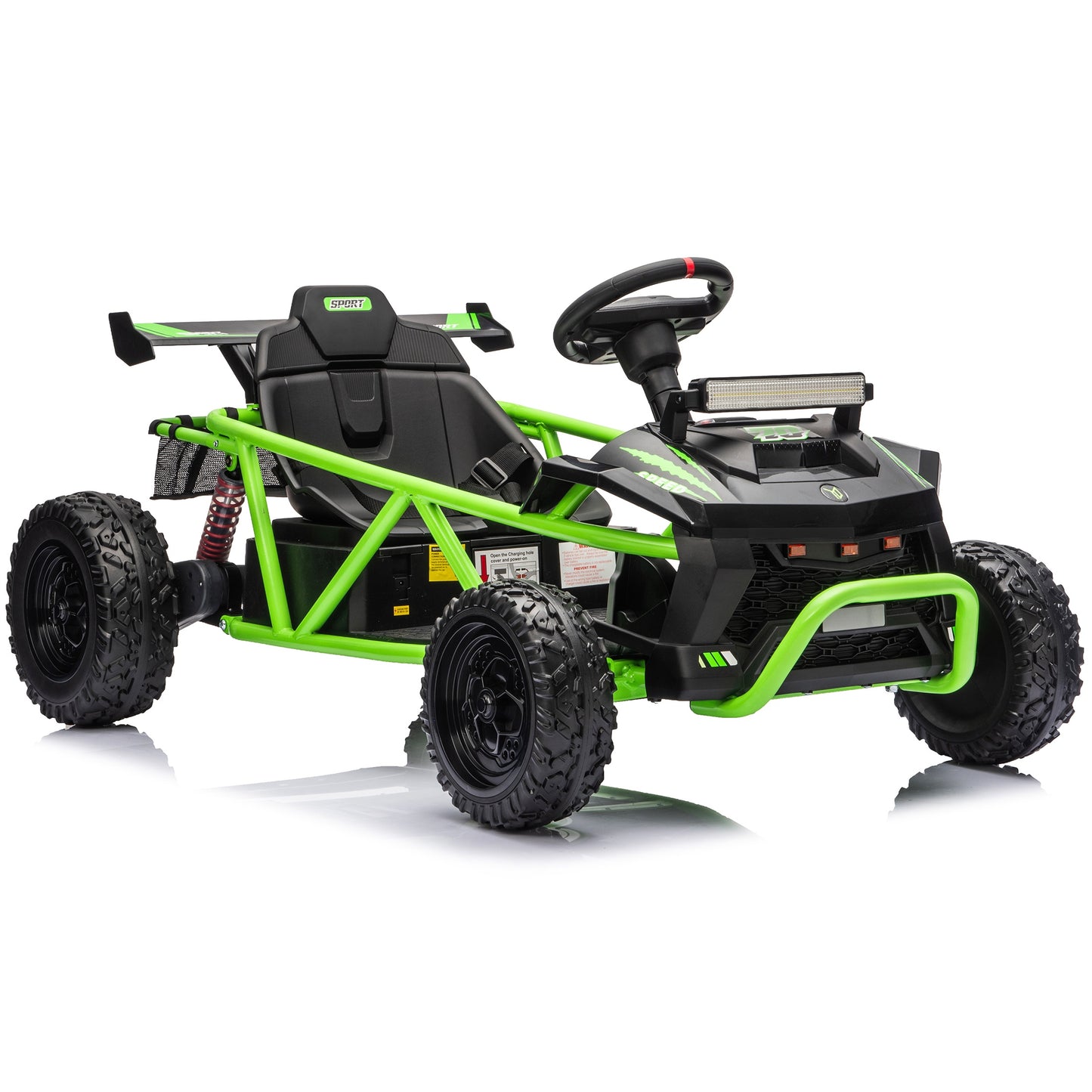 iRerts 36V Ride on Toys for Big Kids, Powered Ride on Cars with Bluetooth, Music, Real Wheels Spring Suspension, Kids Car Electric Ride on Vehicles for Boys Girls Ages 6+, Green