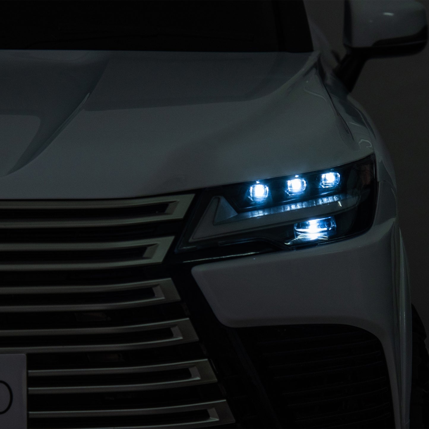 24V 2 Seater Electric Ride on Car, Licensed LEXUS LX600 Battery Powered Kids Electric Cars, Ride on Toys for Kids 4-7 with Remote Control, Bluetooth Music, 4 Wheel Suspension, LED Lights, White