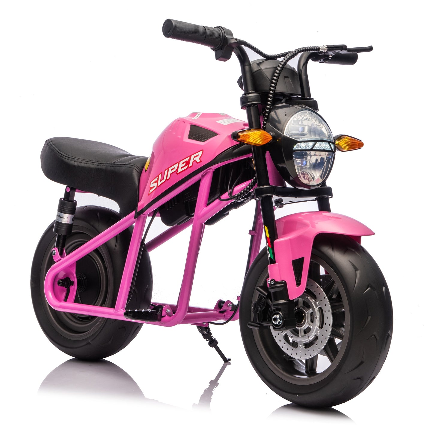 iRerts 24V Ride on Toys for Big Kids, Electric Ride on XL Muscle Motorcycle, Kids Electric Motorcycle for Boys Girls Ages 6+, Kids Motorcycle with Music, LED Light, Dual Suspension, 11.18 MPH, Pink