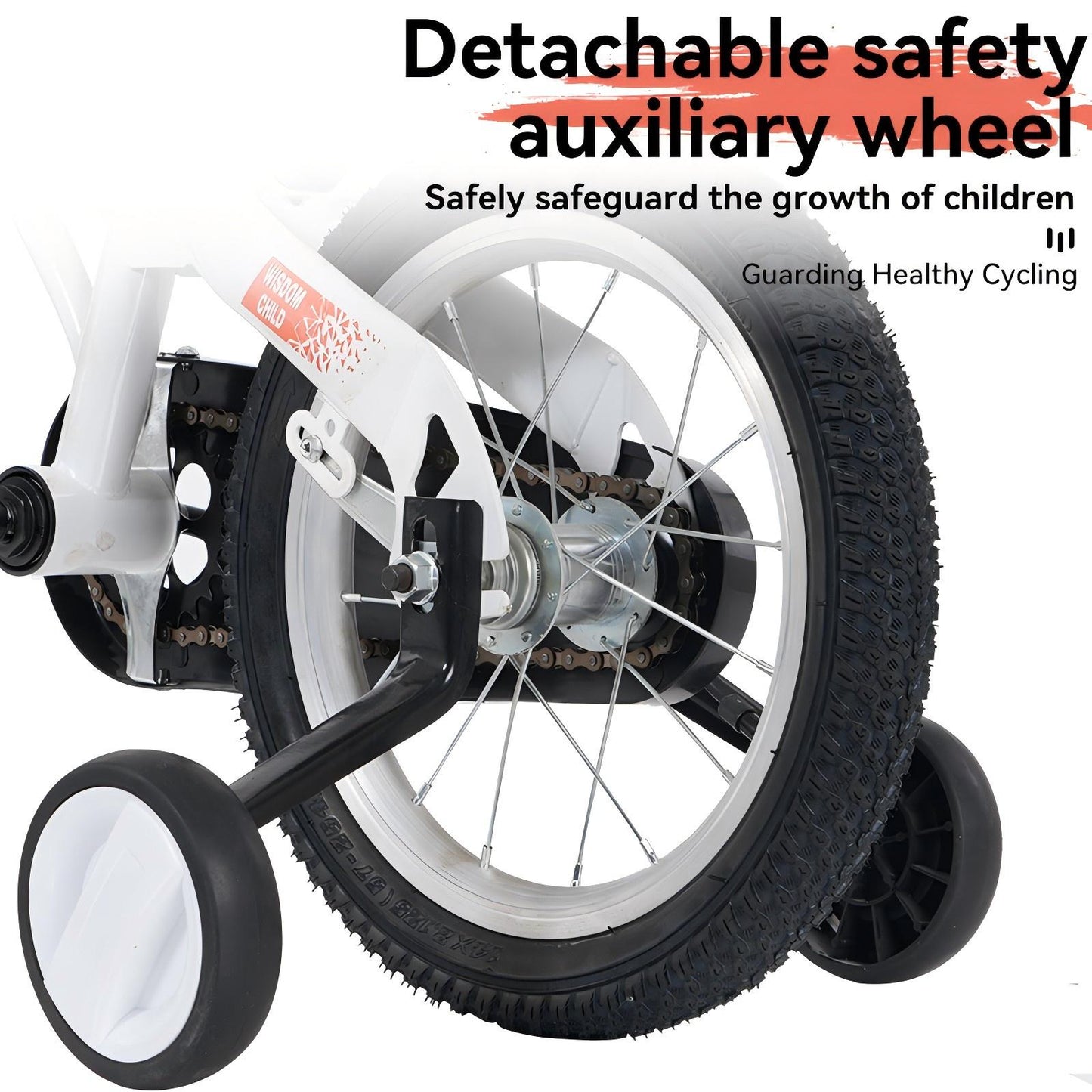 iRerts Kids Bike with Training Wheels, 16 Inch Kids Bicycle for Boys Girls Ages 4-8 Years Old, Girls Bicycles for Kids with Adjustable Seat, Fender and Varrier, White