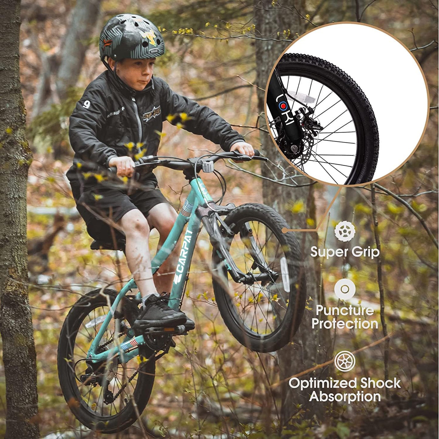 iRerts Mountain Bike for Boys Girls, 20'' Kids Mountain Bike with 7 Speed, Front Suspension, Disc Brake, Kids Bike for 8-12 Years Old, Teenager Children Kids Bicycles, Green