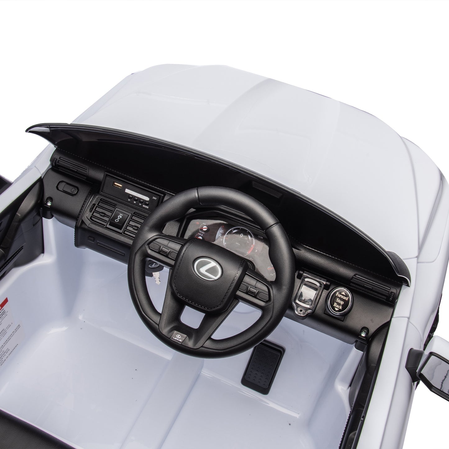 24V 2 Seater Electric Ride on Car, Licensed LEXUS LX600 Battery Powered Kids Electric Cars, Ride on Toys for Kids 4-7 with Remote Control, Bluetooth Music, 4 Wheel Suspension, LED Lights, White