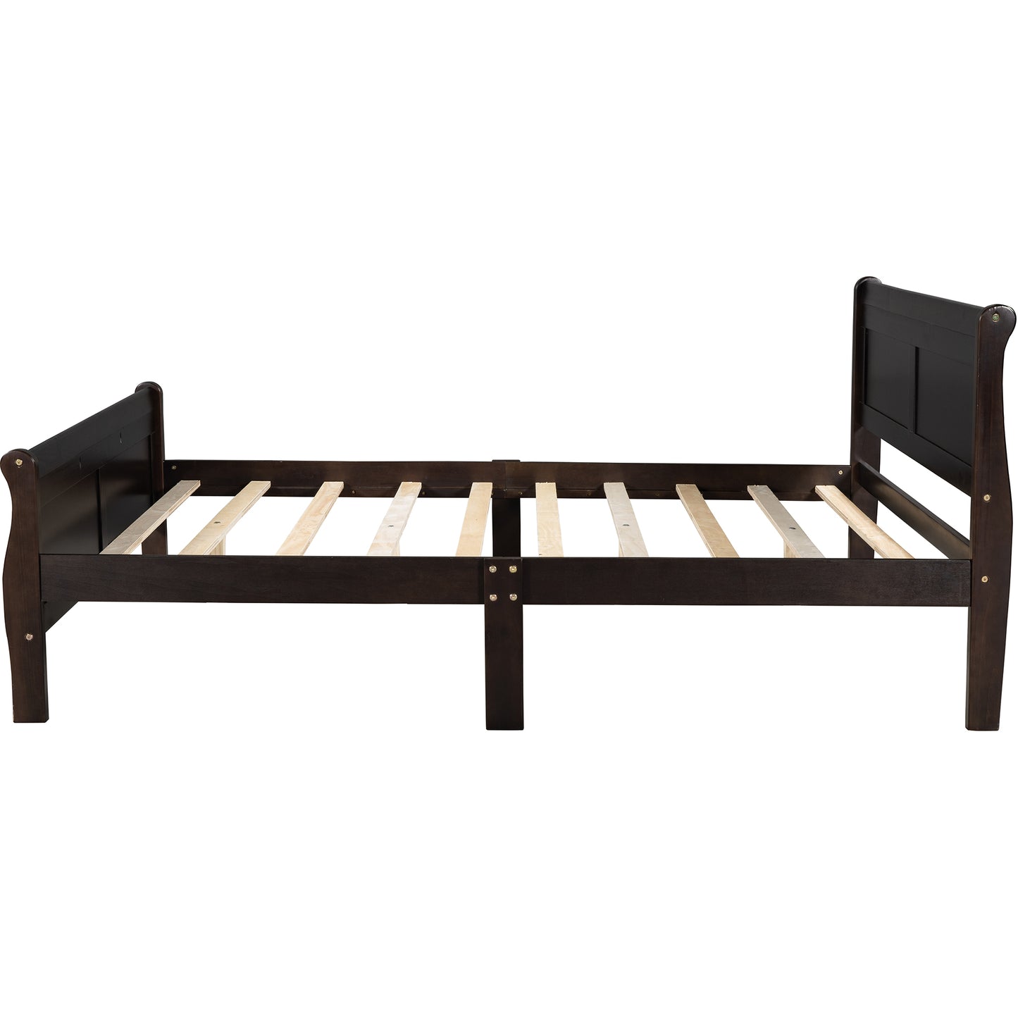 iRerts Wood Queen Platform Bed Frame, Modern Queen Bed Frame with Headboard, Queen Size Wood Platform Bed with Wooden Slat Support, No Box Spring Needed, Easy Assembly, Espresso