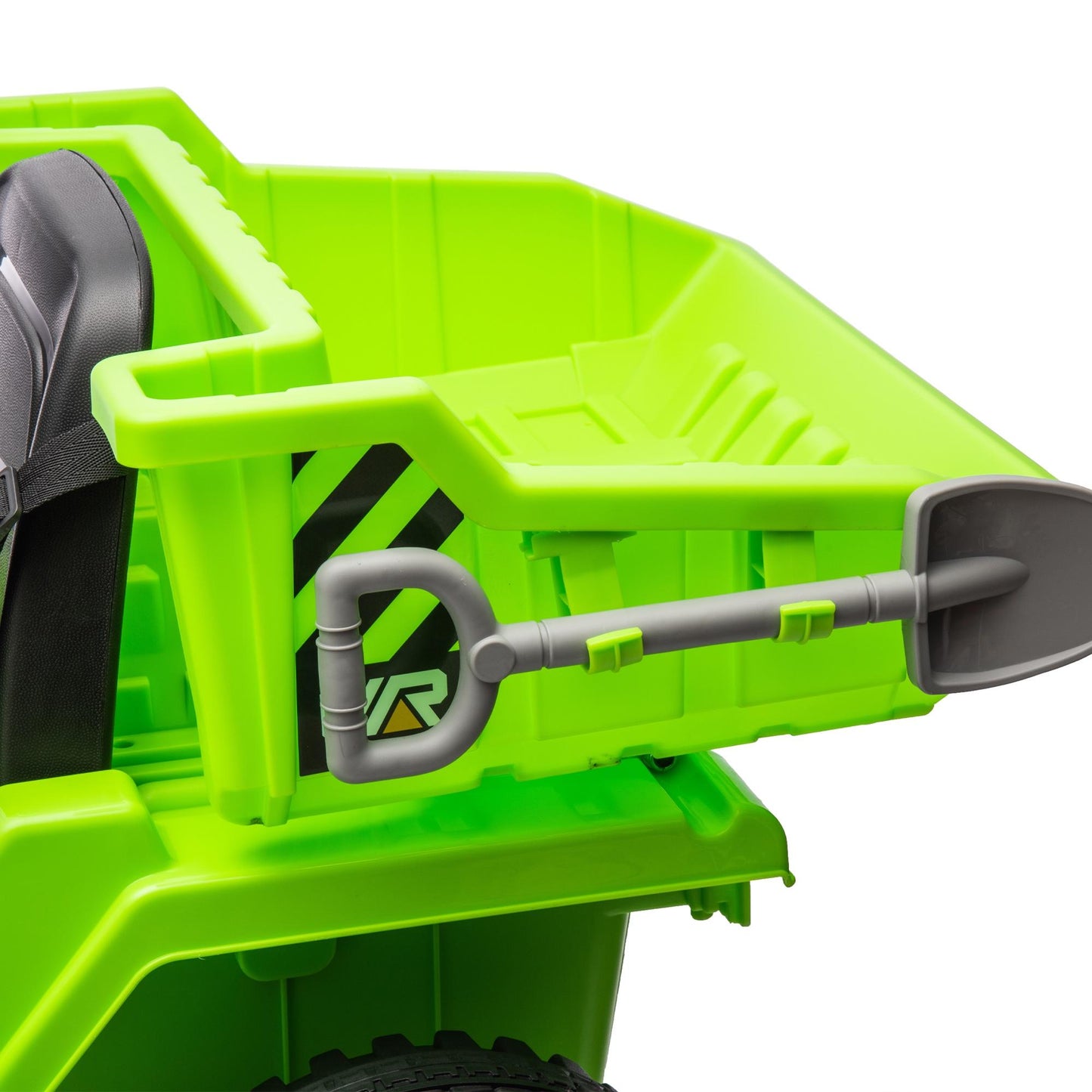 iRerts Ride on Dump Truck for Boys, 12V Ride on Car with Remote Control, 4 Wheel Construction Vehicles with Electric Dump Bed and Shovel, Powered Ride on Toys with Bluetooth, Music, USB Port, Green