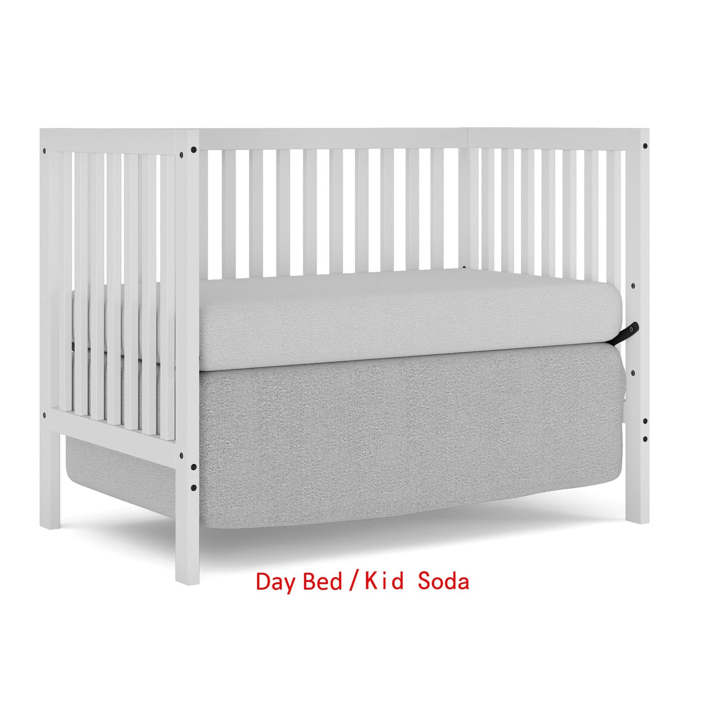 iRerts 5 In 1 Convertible Baby Crib, Wood Convertible Crib Toddler Bed with Wood Legs, Converts from Baby Crib to Toddler Bed, Fits Standard Full-Size Crib Mattress, Easy to Assemble, White