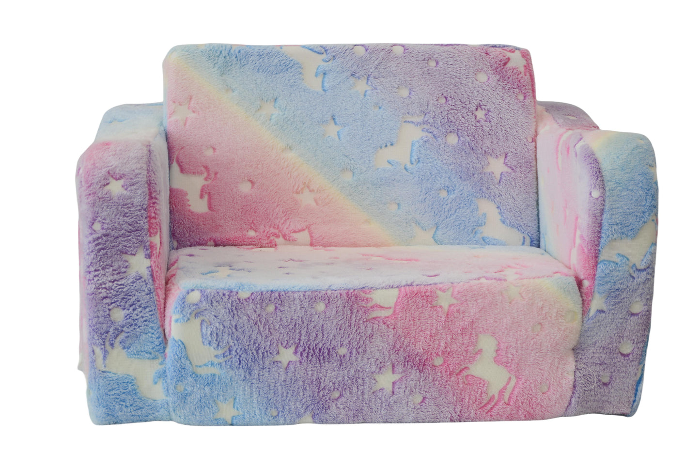 iRerts Kids Sofa, 2-in-1 Soft Toddler Couch Fold Out, Compression Modular Kids Sofa Convertible Sofa to Lounger, Kids Couch Foldable Kids Chair for Girls Boys Age 3-6, Pink