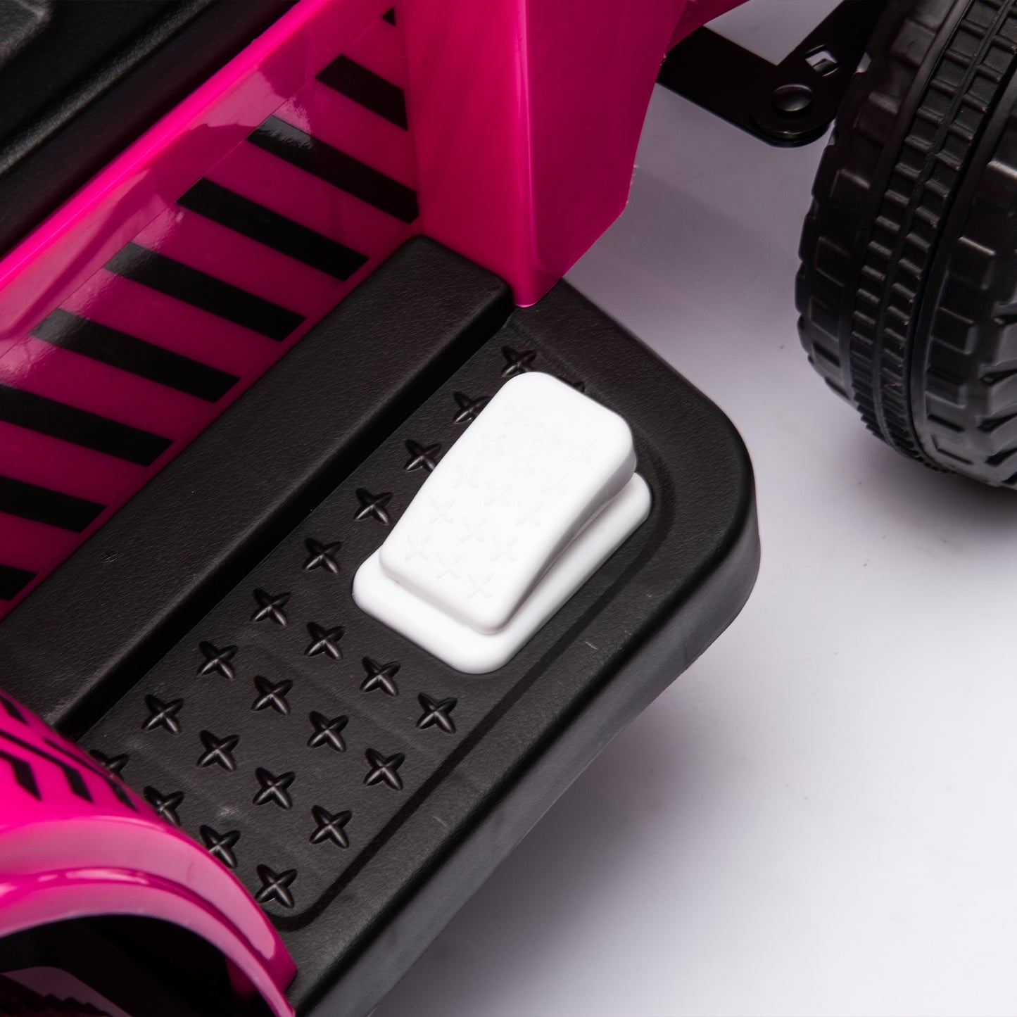 iRerts 12V Ride on Tractor, Powered Ride on Car for Kids Boys Girls Ages 3-6 Gifts, Kids Ride on Toys Electric Cars with Removable Storage Tug, Bluetooth ,Music, MP3/USB Ports, LED Light, Rose Red