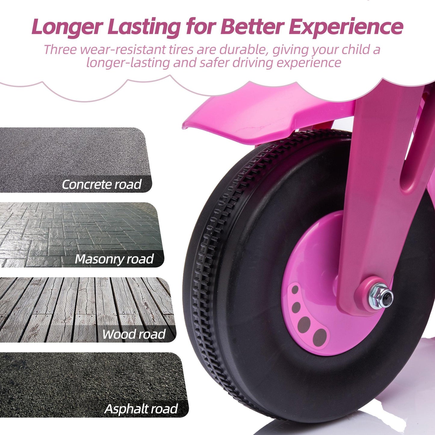 6V Electric Ride on Motorcycle for Toddlers Kids with Bubble Maker, Battery Powered Motorized Motorcycle Bike, Ride on Toy w/LED Light and Music for Girls Boys Ages 3+, 3 Wheels