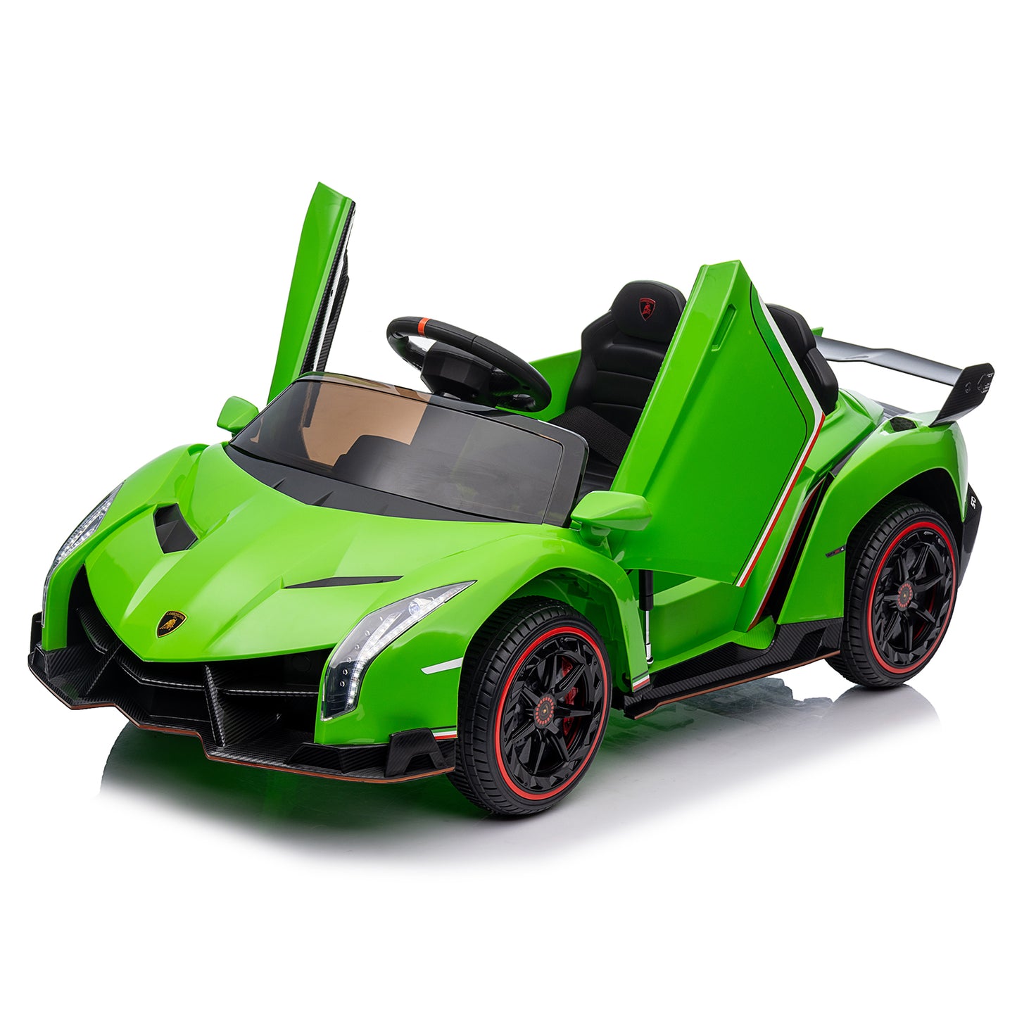 iRerts 12V Ride on Sports Cars with Remote Control, Lamborghini Poison Kids Ride on Vehicles Toys for Boys Girls 3-5 Years Old Gifts, Battery Powered Kids Electric Cars with Music, LED Light, Green
