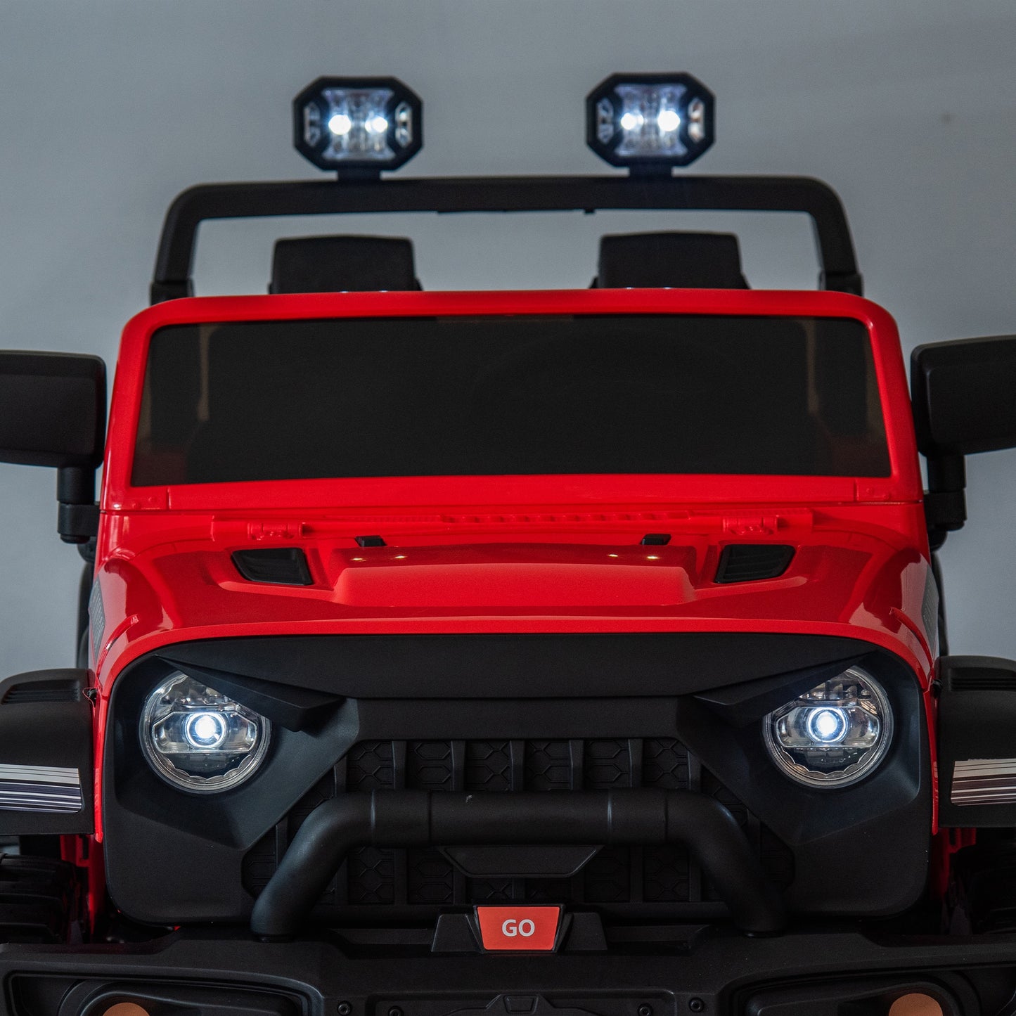 iRerts Ride on Toys for Kids 4-8, 24V 2 Seater Ride on Car with Remote Control, Powered Ride on Truck for Boys Girls Gifts, Kids Electric Vehicles with Bluetooth, USB/MP3, Light/Searchlight, Red