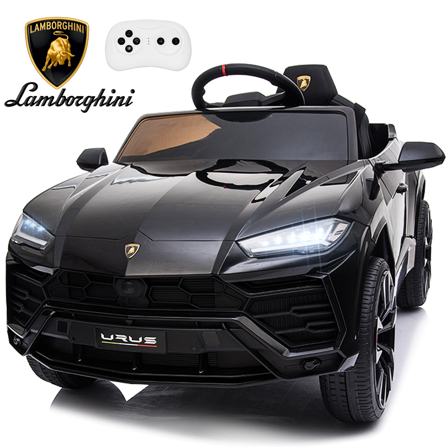 Licensed Lamborghini Ride on Car with Remote Control Kids Ride on Toy for Girls and Boys 12V Powered Electric Vehicles for 3-5 Years Old, USB, Ride on Truck, Headlight