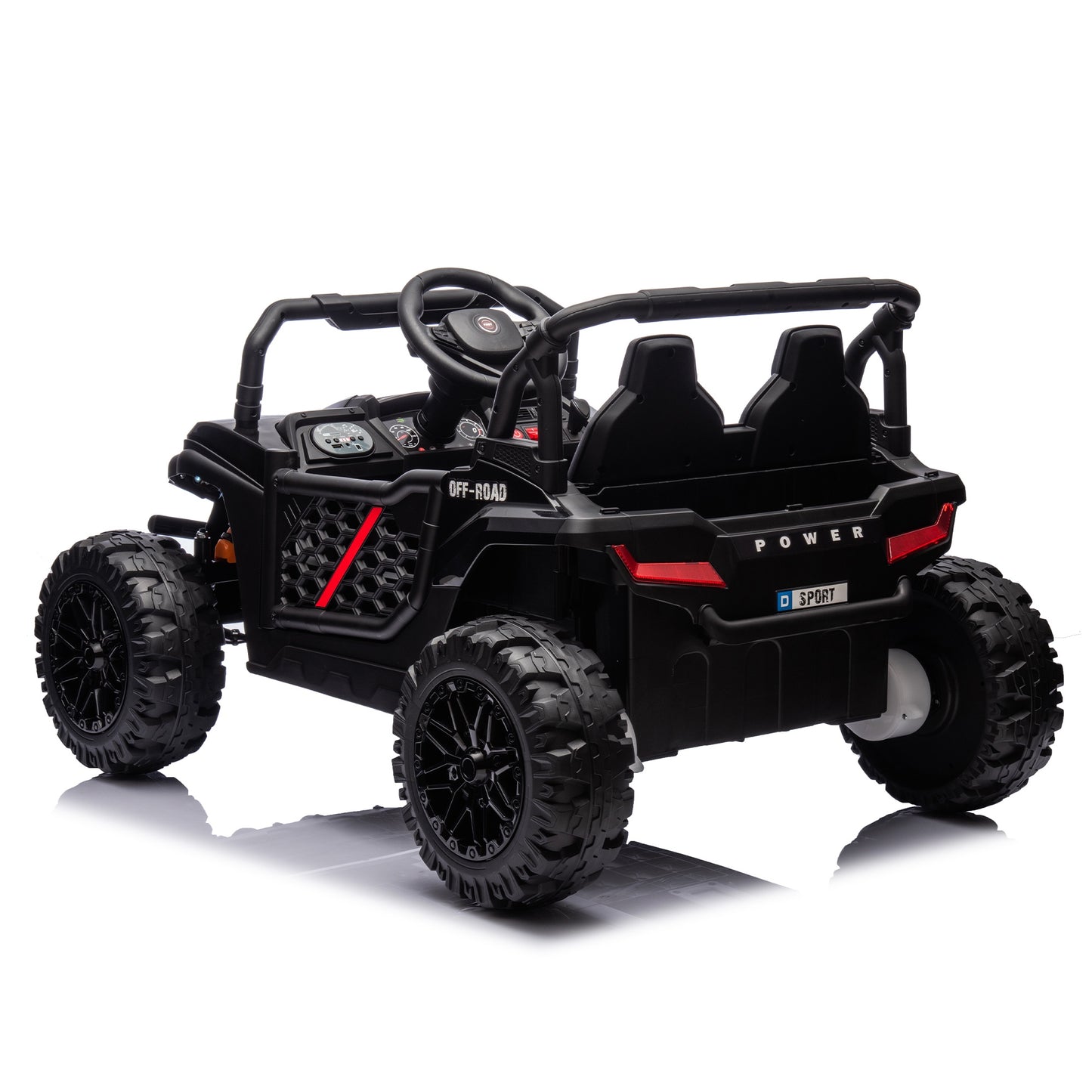iRerts 24V Kids Ride on Toy UTV, Ride on Cars with Remote Control, Bluetooth Music, 4 Wheel Suspension, Rear Storage Space, Electric Vehicles Cars for Kids Boys Girls Gifts 3-6 Year Old, Black