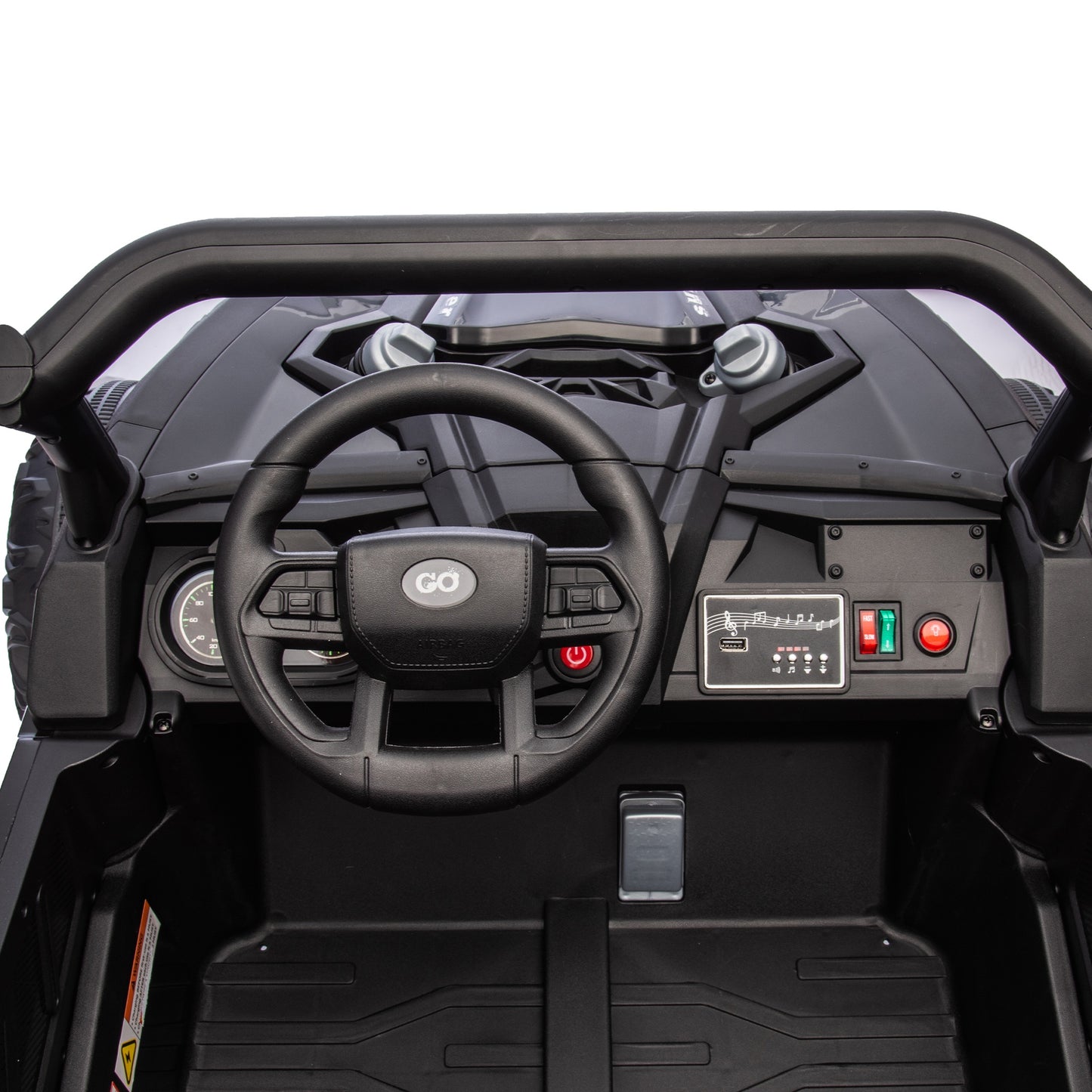 iRerts 2 Seater Ride on Car, 24V Powered Ride on Toys UTV with Remote Control, LED Lights, Bluetooth Music, 3 Speeds, Storage Space, Electric Vehicle for Kids Boys Girls Ages 3-8 Gifts, Black