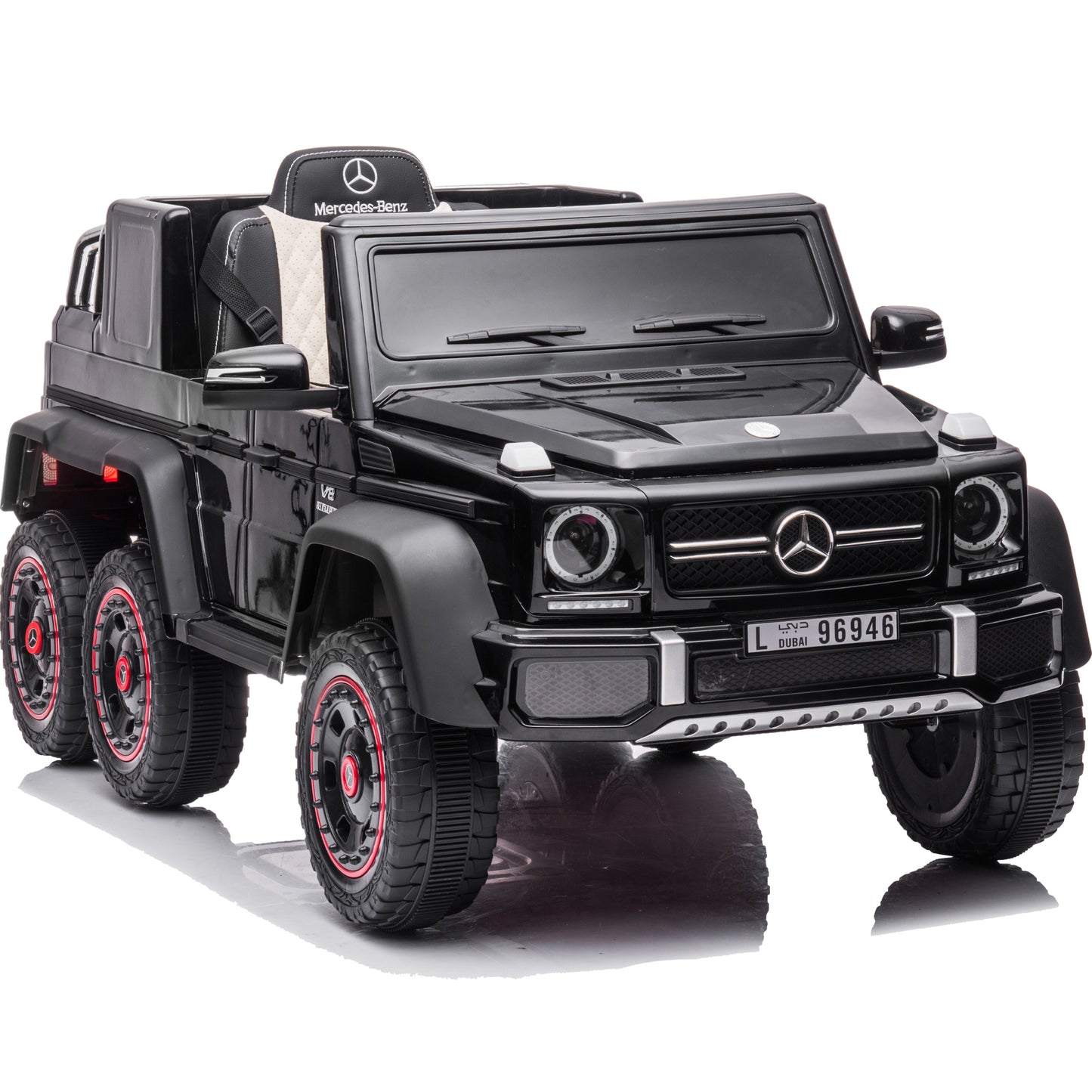 Licensed Mercedes-Benz 24V Kids Ride On Cars, 6-Wheel Drive Powered Ride on Truck with Remote Control, USB, Bluetooth, MP3, Music, Ride on Toys Electric Vehicles for Boys Girls Gifts Ages 3-6, Black