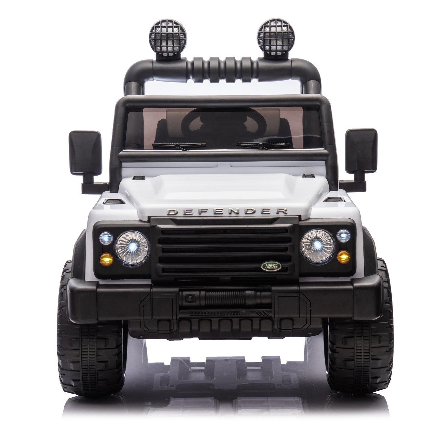 iRerts 24V 2 Seater Ride on Cars, Licensed Land Rover Defender Volta 5008 Ride on Toys for Big Kids with Remote Control, Bluetooth, Music, LED Lights, Powered Electric Car for Kids Ages 3-8, White