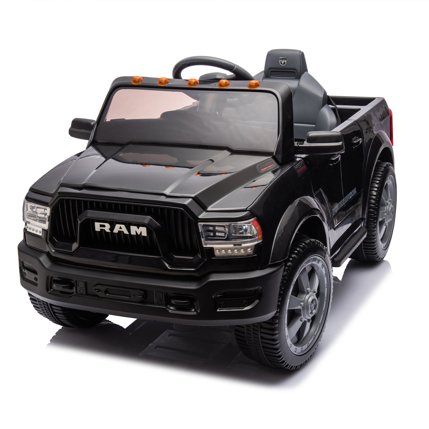 Licensed Dodge RAM 2500 12V Ride On Cars with Remote Control, Kids Electric Ride on Pickup Truck with Music, MP3/USB Port, Cup Holder, Back Storage, Electric Cars for Kids Boys Girls 3-6 Ages, Black