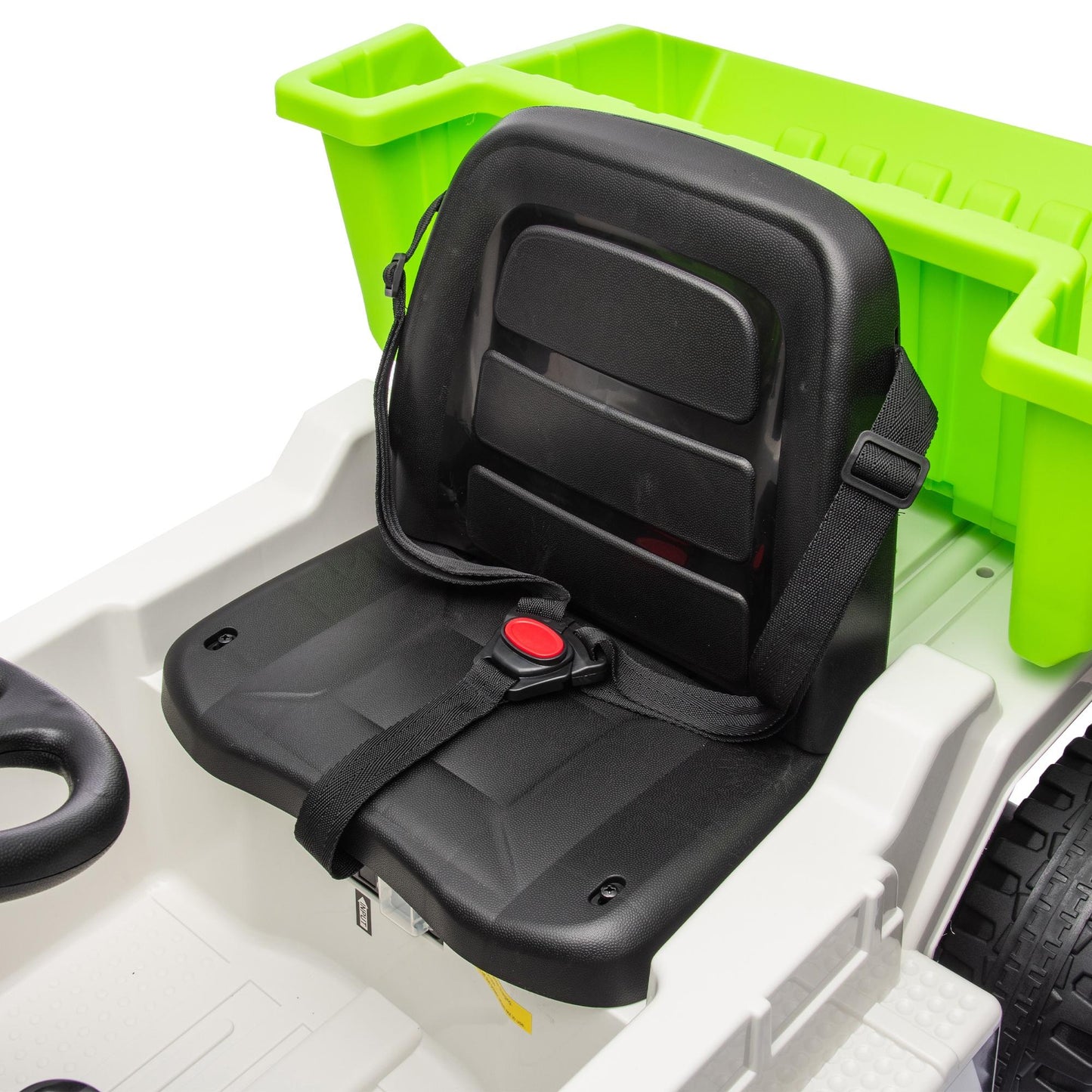 iRerts Ride on Dump Truck for Boys, 12V Ride on Car with Remote Control, 4 Wheel Construction Vehicles with Electric Dump Bed and Shovel, Powered Ride on Toys with Bluetooth, Music, USB Port, White